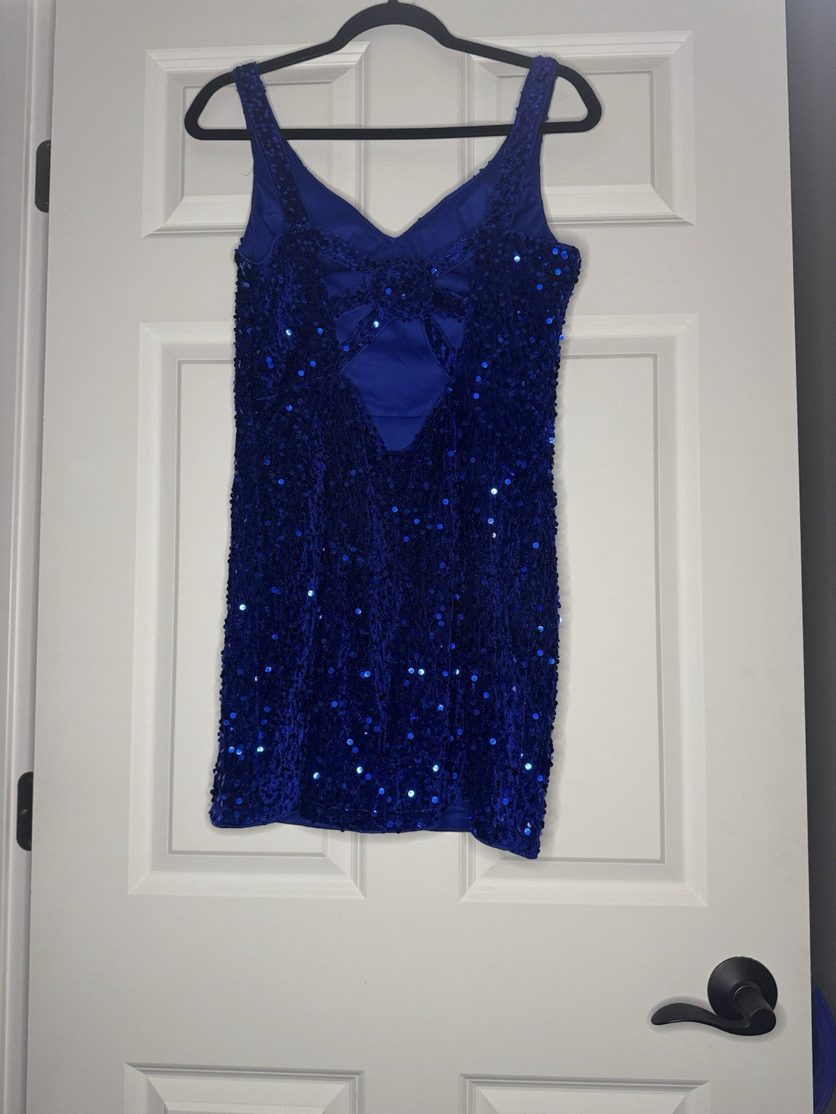 Unbranded Blue Velvet Sequins Dress Medium New In Bag