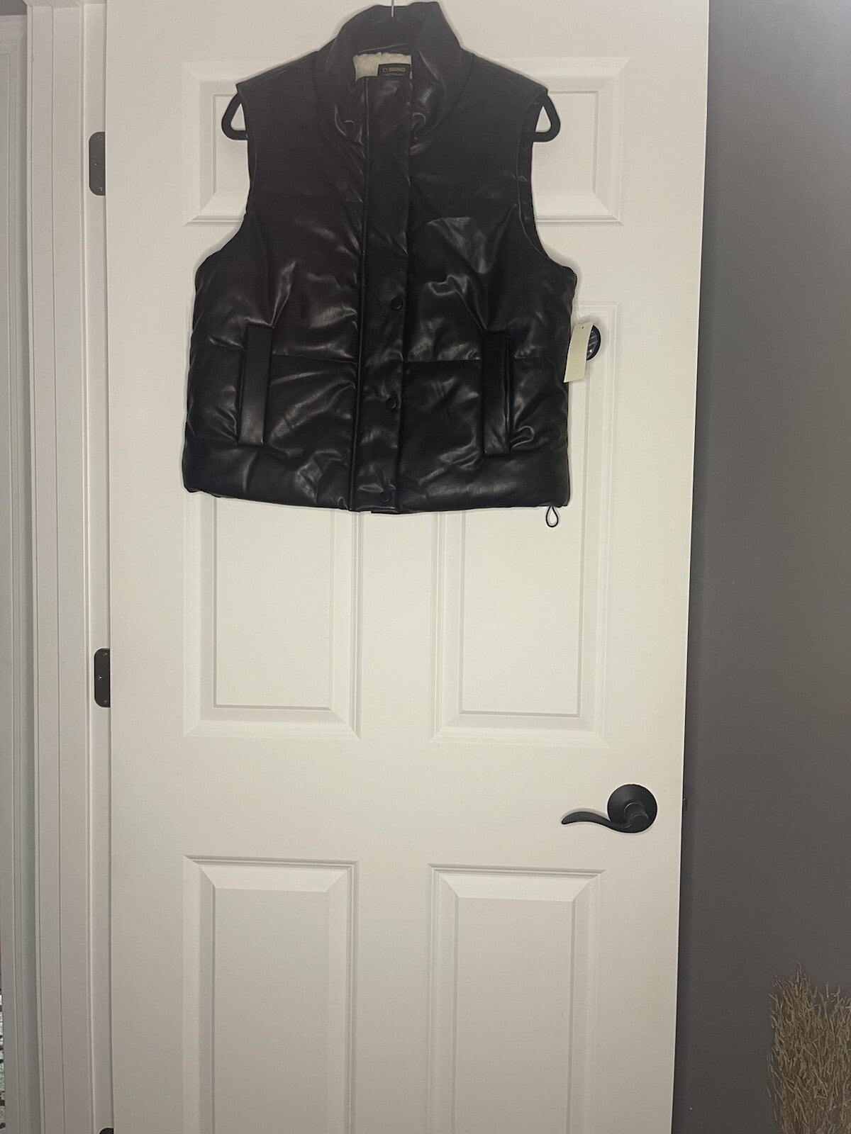 Ci Sono Outerwear Pleather Vest Xl Nwt Black