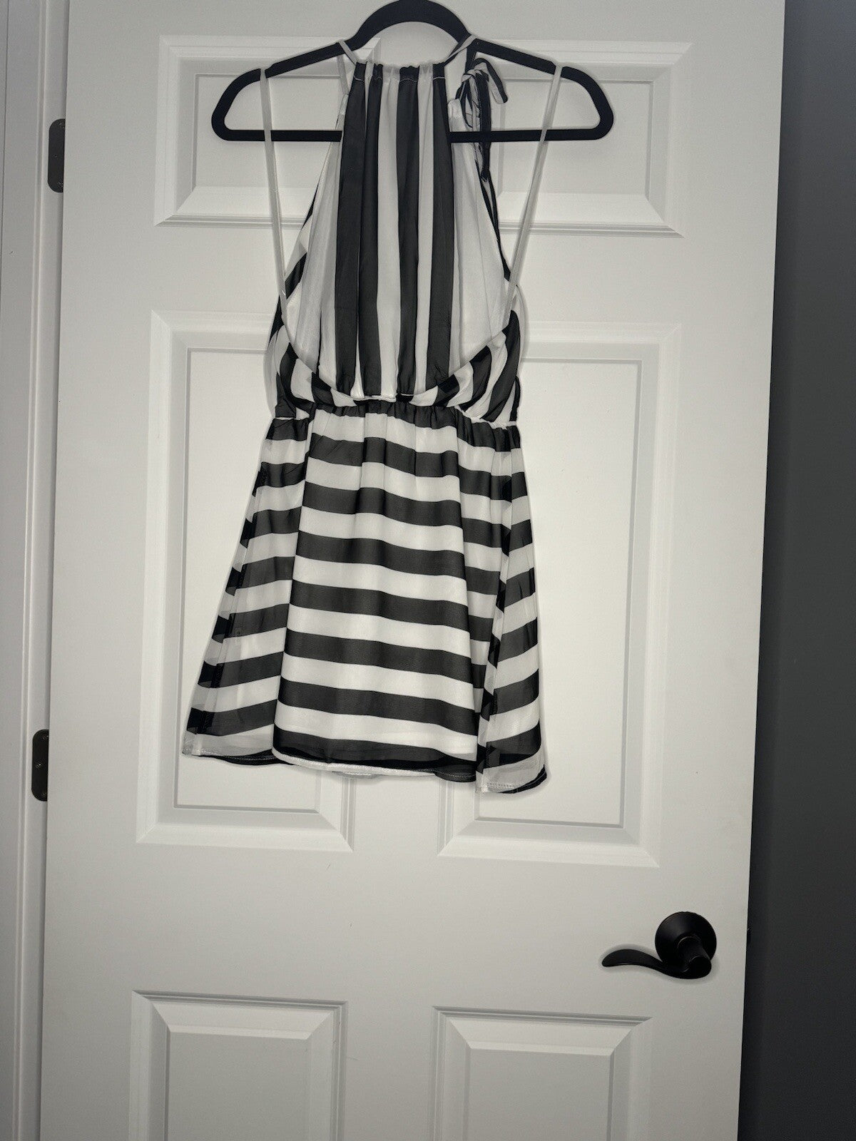 Sabo Skirt Sleeveless Dress Size 8 Black White Stripe