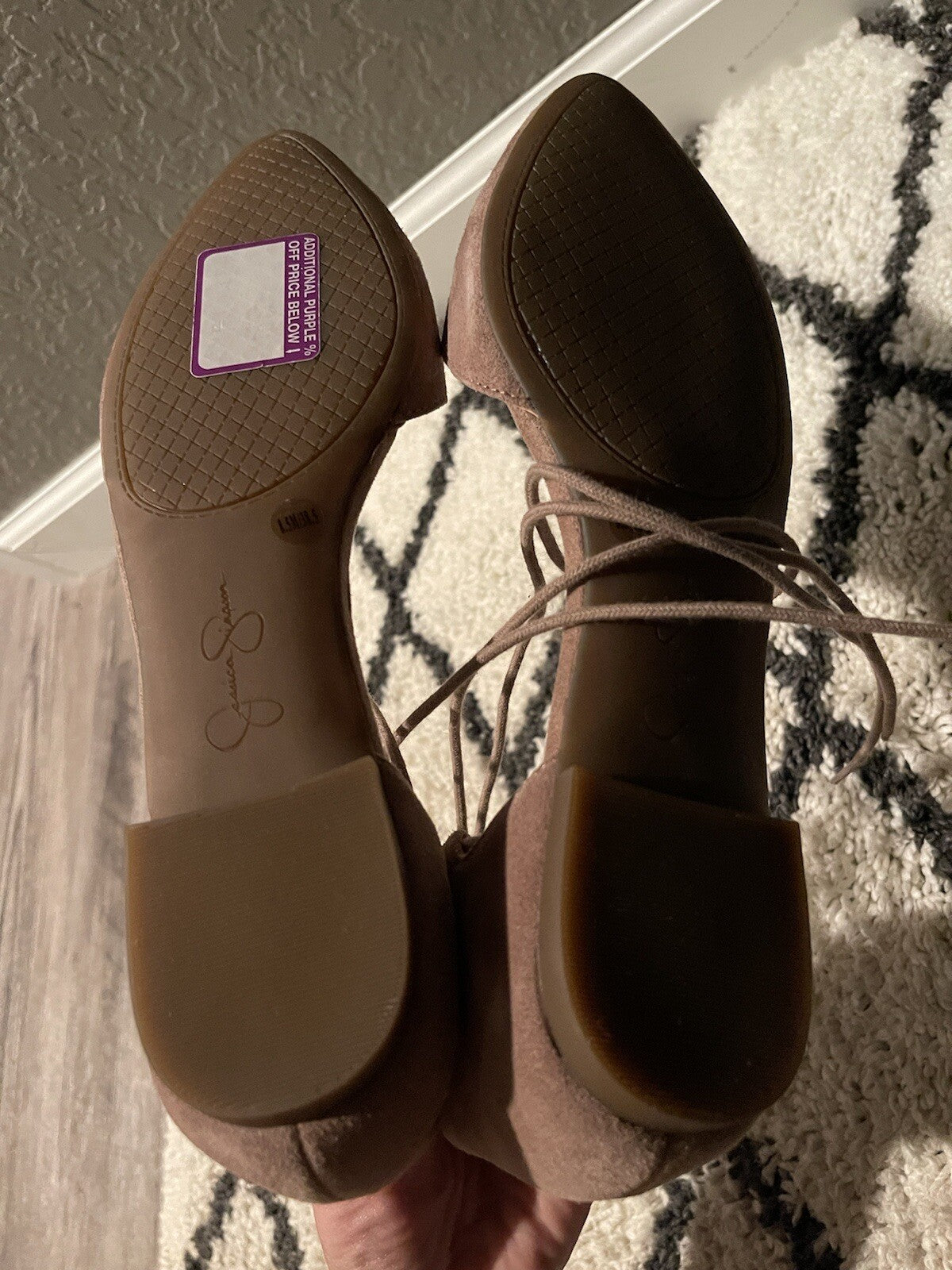 Jessica Simpson taupe strappy flats 8.5 new in box