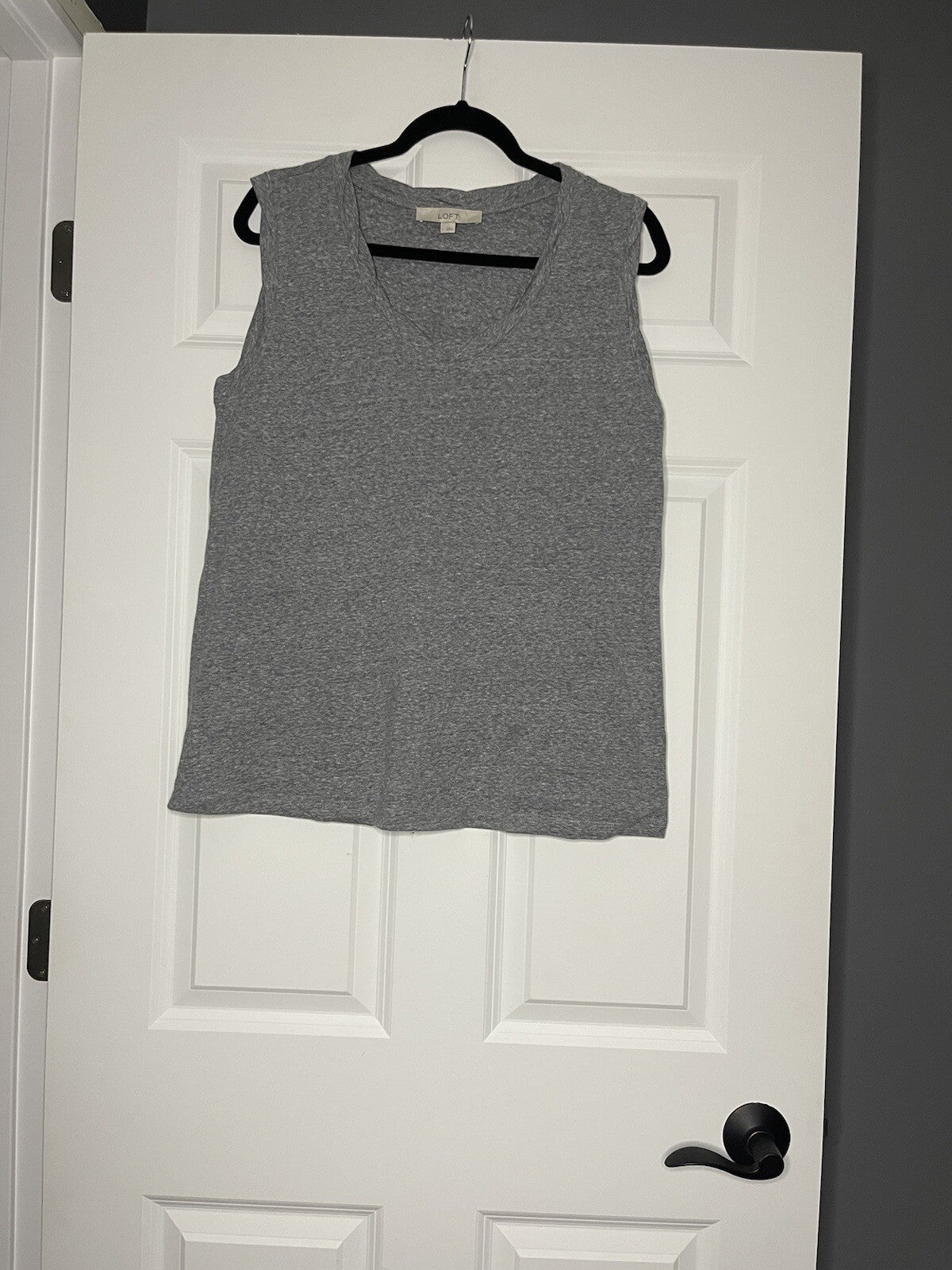 Ann Taylor Loft Sleeveless Blouse Gray Heathered Large