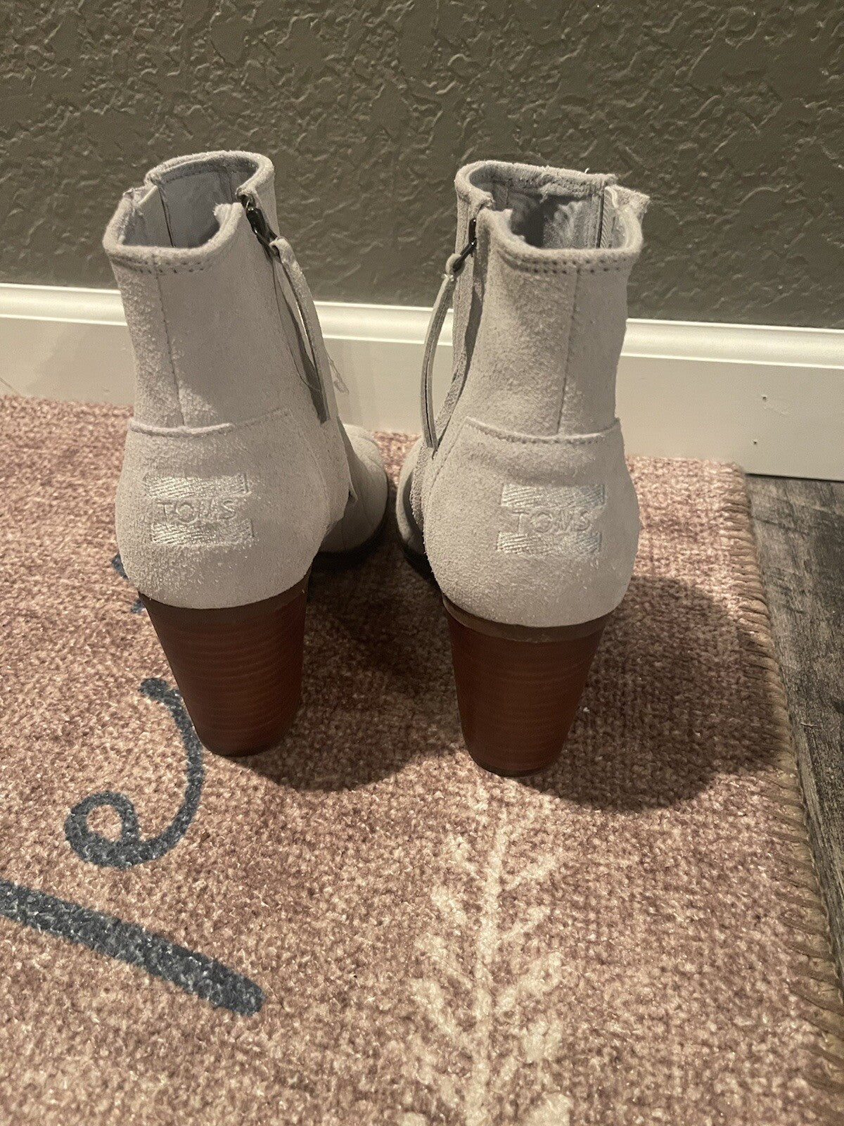 Toms size 8.5 peekboo heels grey brand new