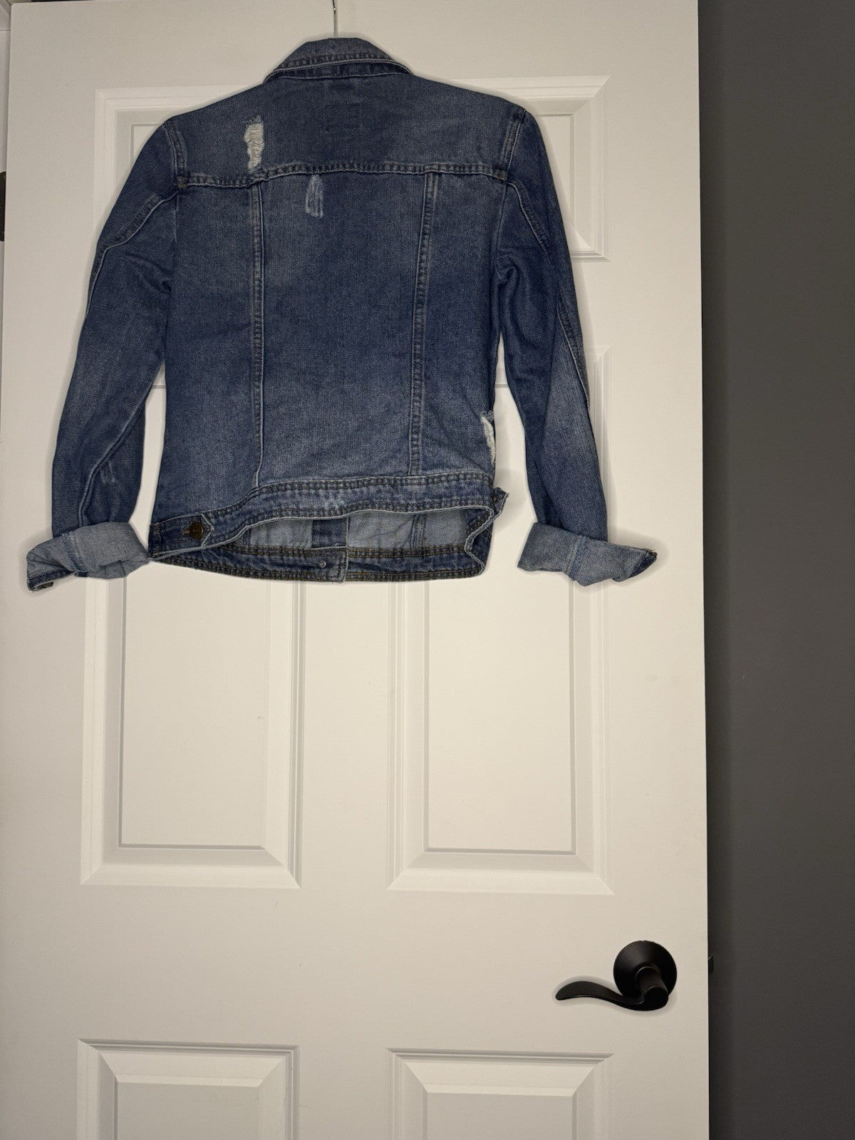 One 5 One Jean Jacket Distressed Small Blue