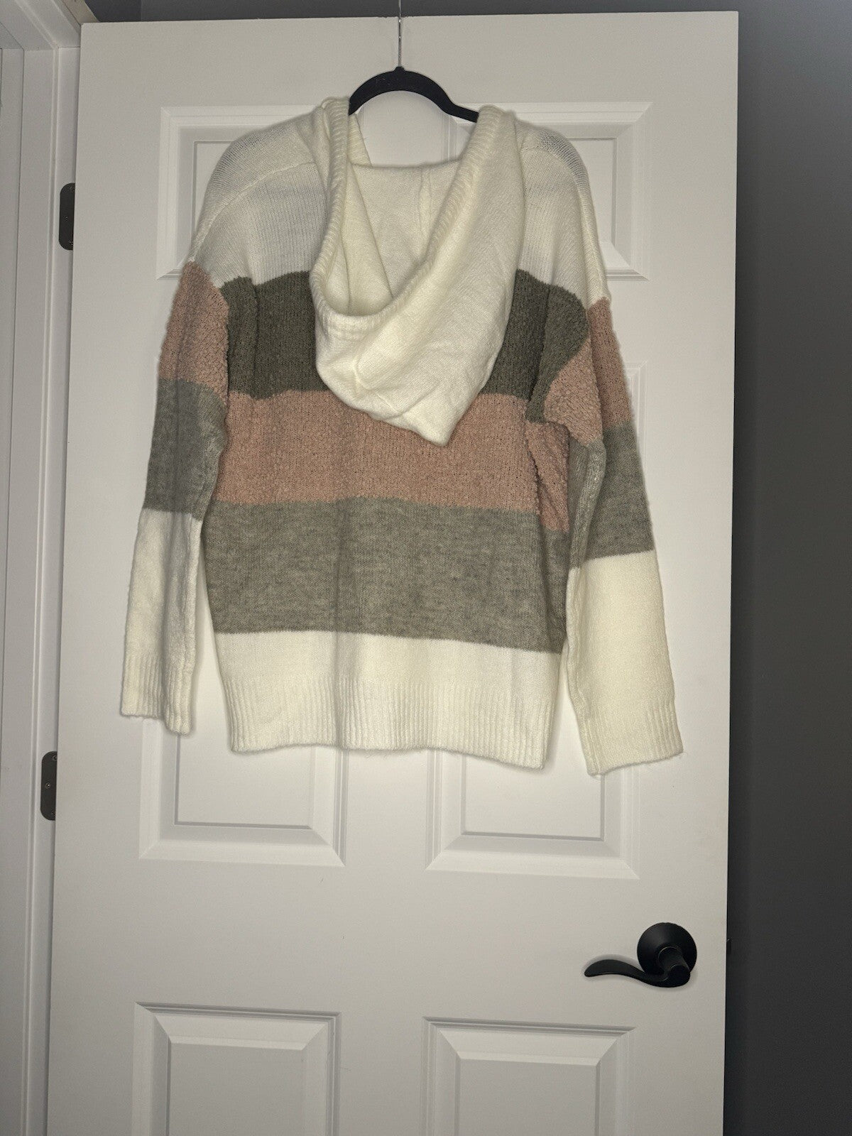 Andree By Unit Hooded Sweater 1x White Gray Mauve