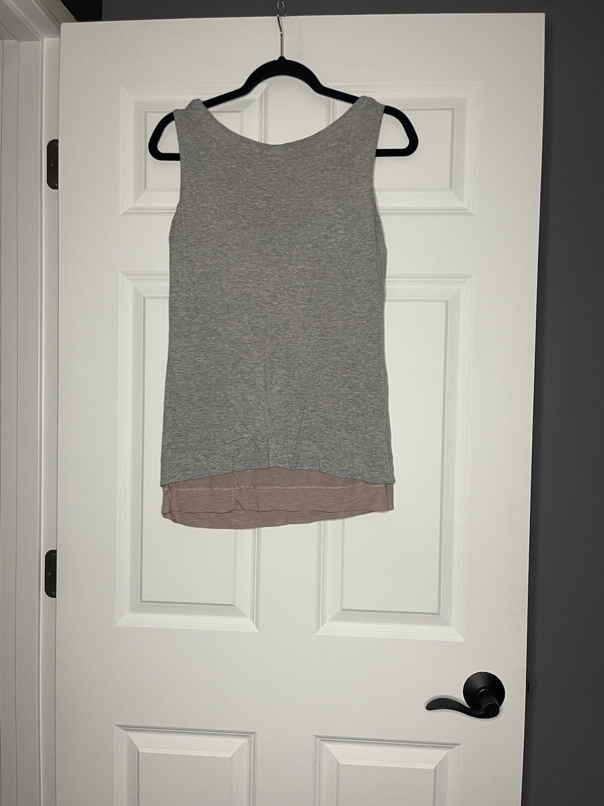 three dots sleeveless blouse small gray and mauve