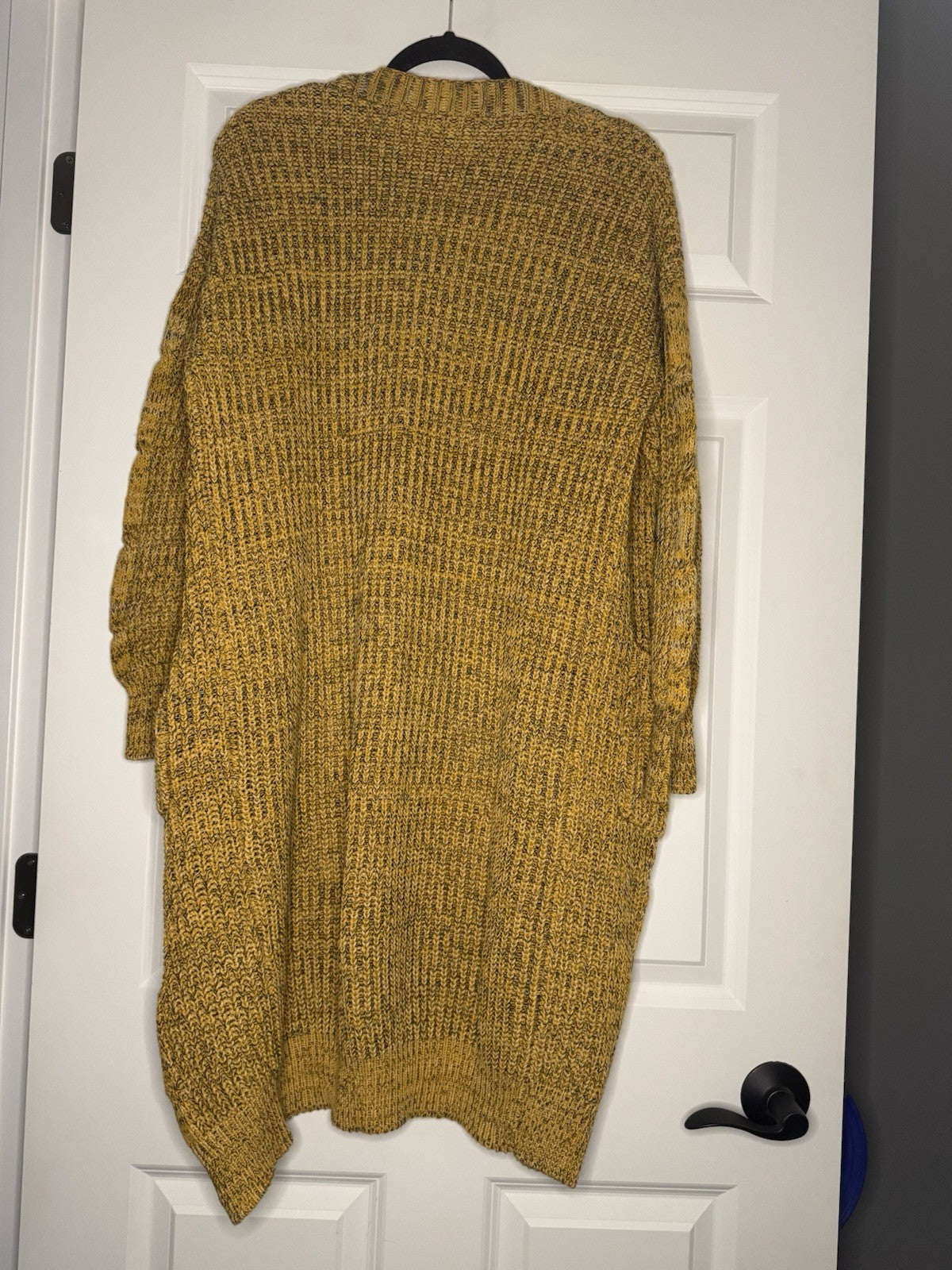 Agnes And Dora Medium Knit Cardigan Mustard Black White Mix