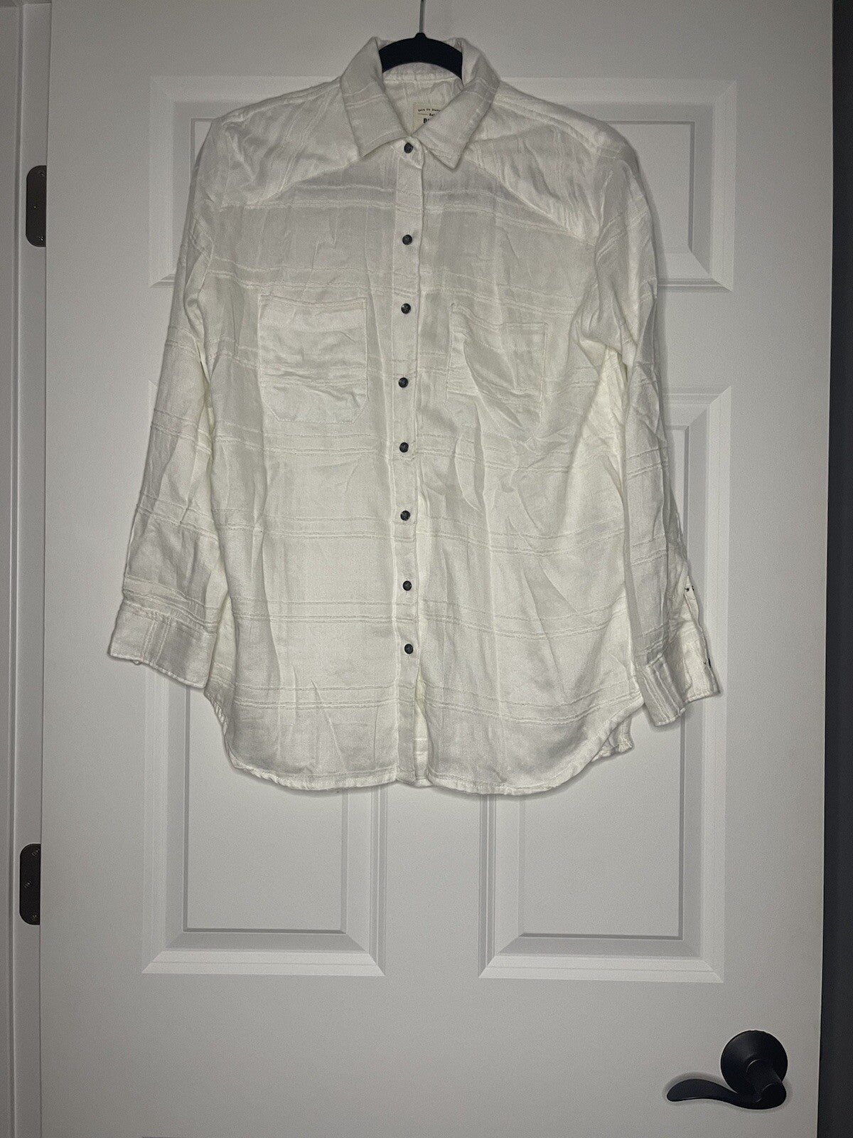 Billabong button up blouse small white with stitching