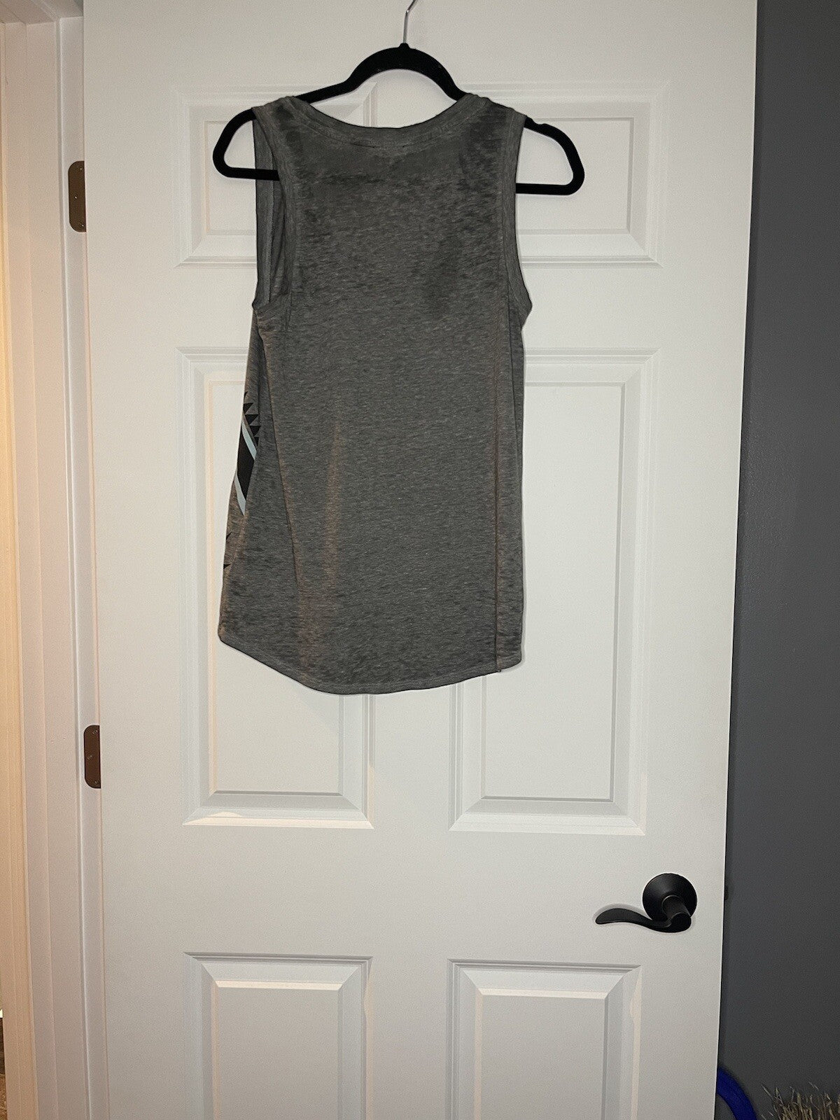 Express sleeveless blouse small heathered gray w multicolor and beading nwt