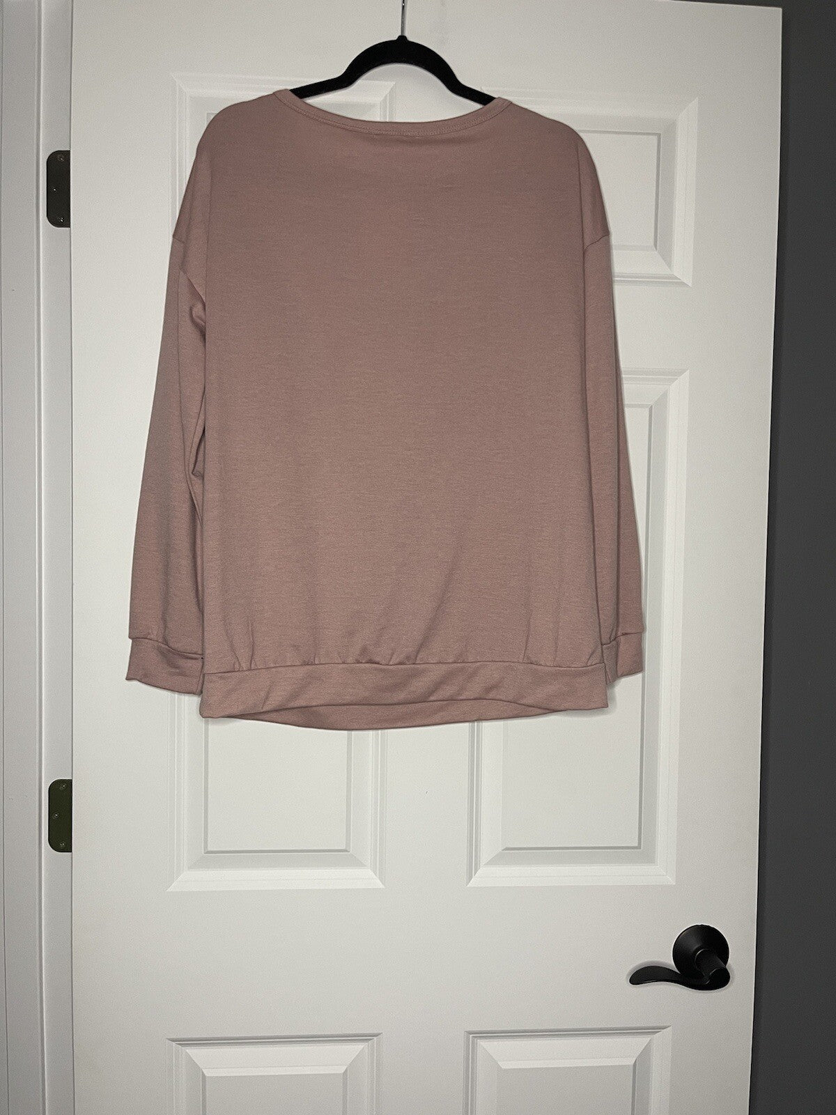 Hopely long sleeve blouse small mauve gray tan and animal print nwt