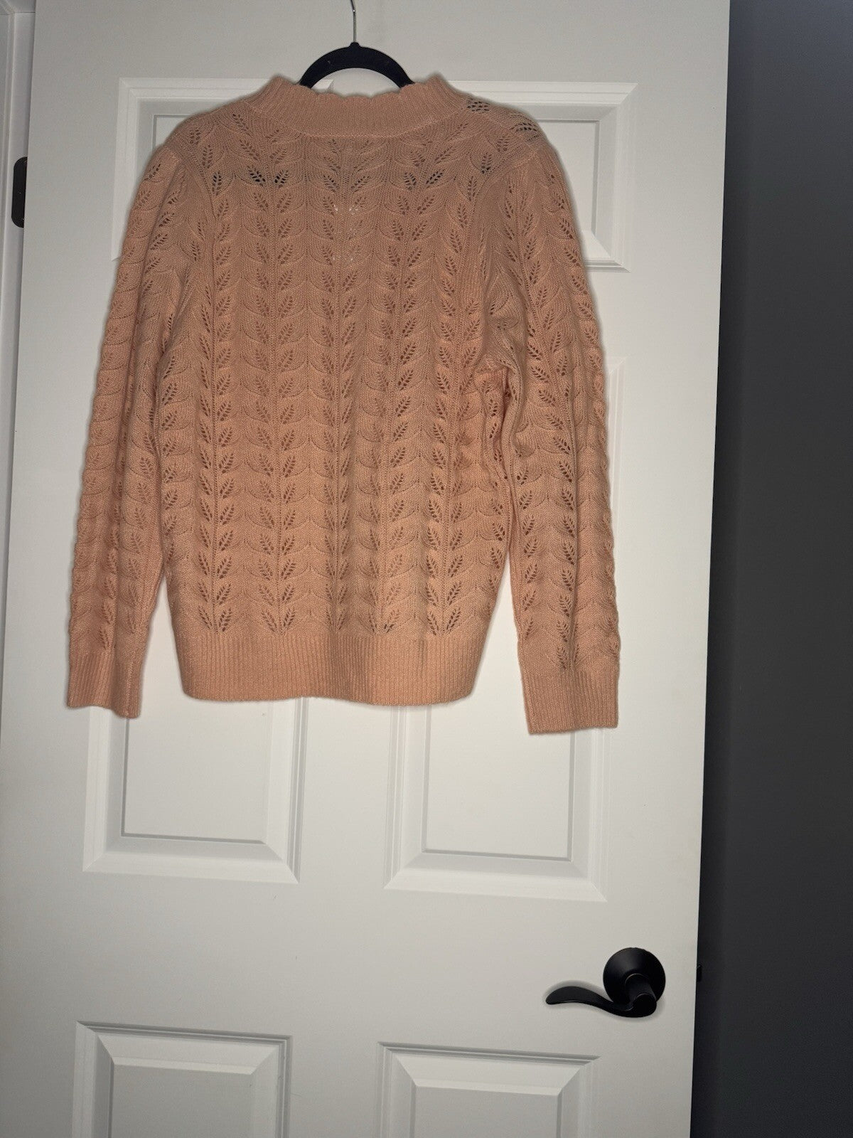 Loft Knit Sweater Peach W Cut Outs Xl Nwt