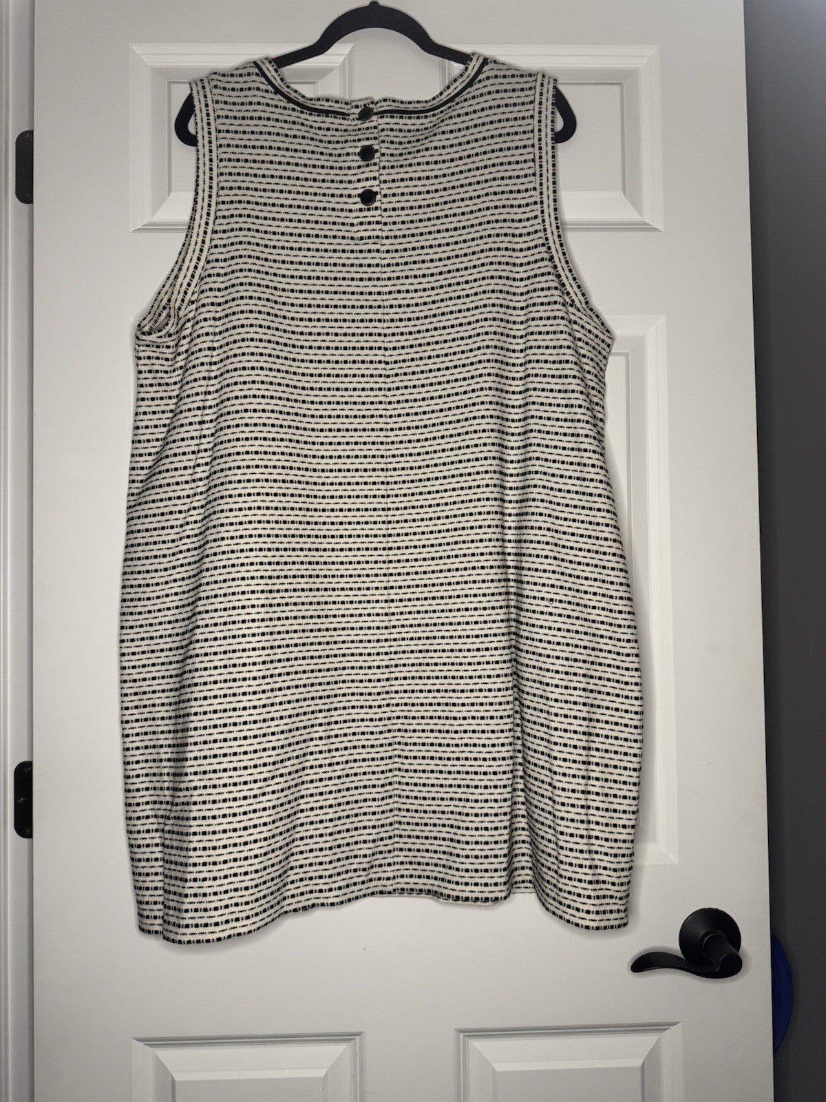 Loft Sleeveless Dress Cream W Black Stitching Xxl W Pockets