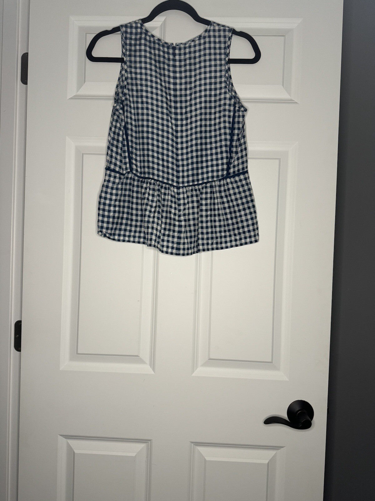 J Crew Sleeveless Blouse Size 2 Blue White Checkered