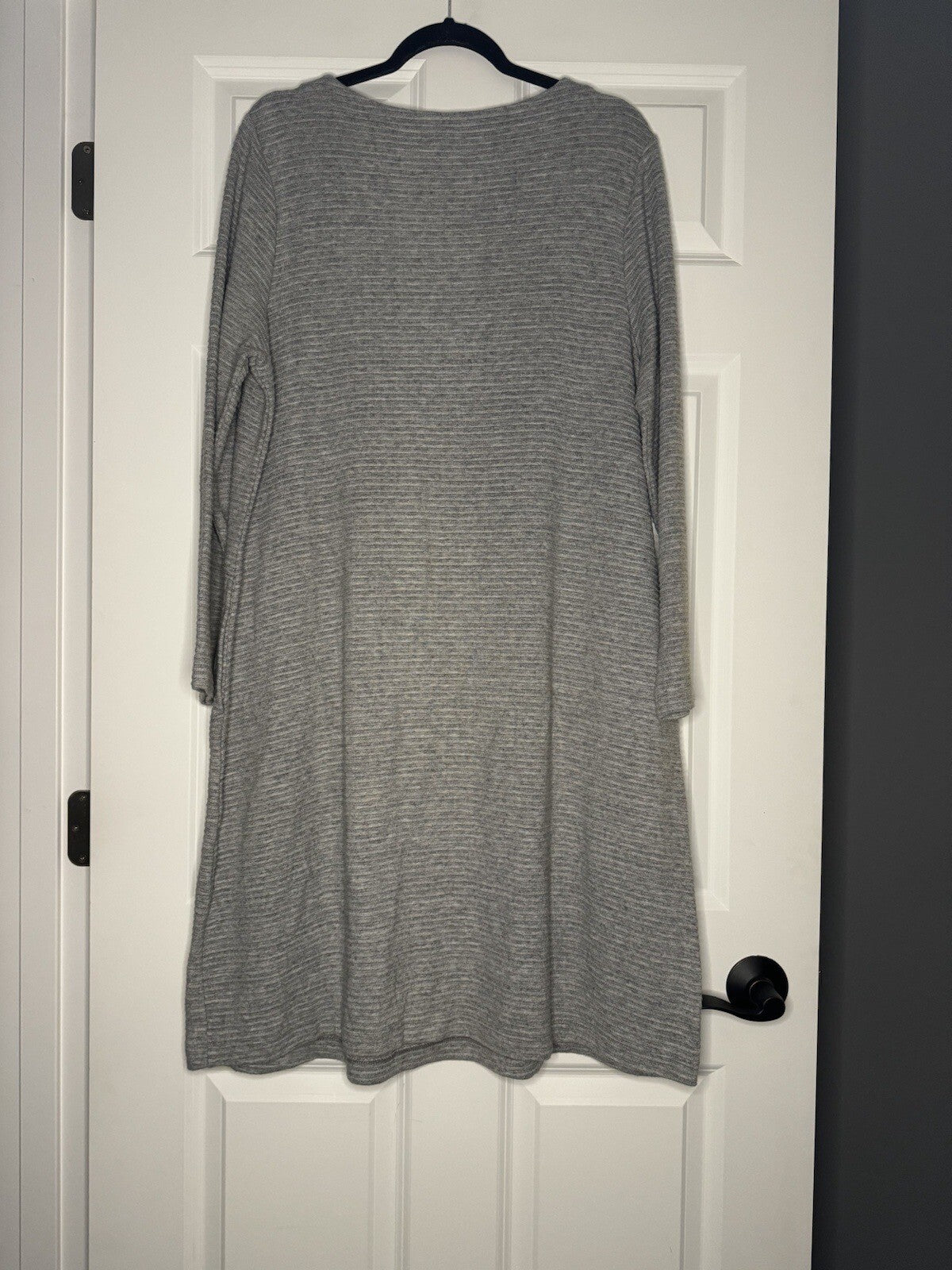 J Jill Sweater Dress Xl Ribbed Gray W Pockets