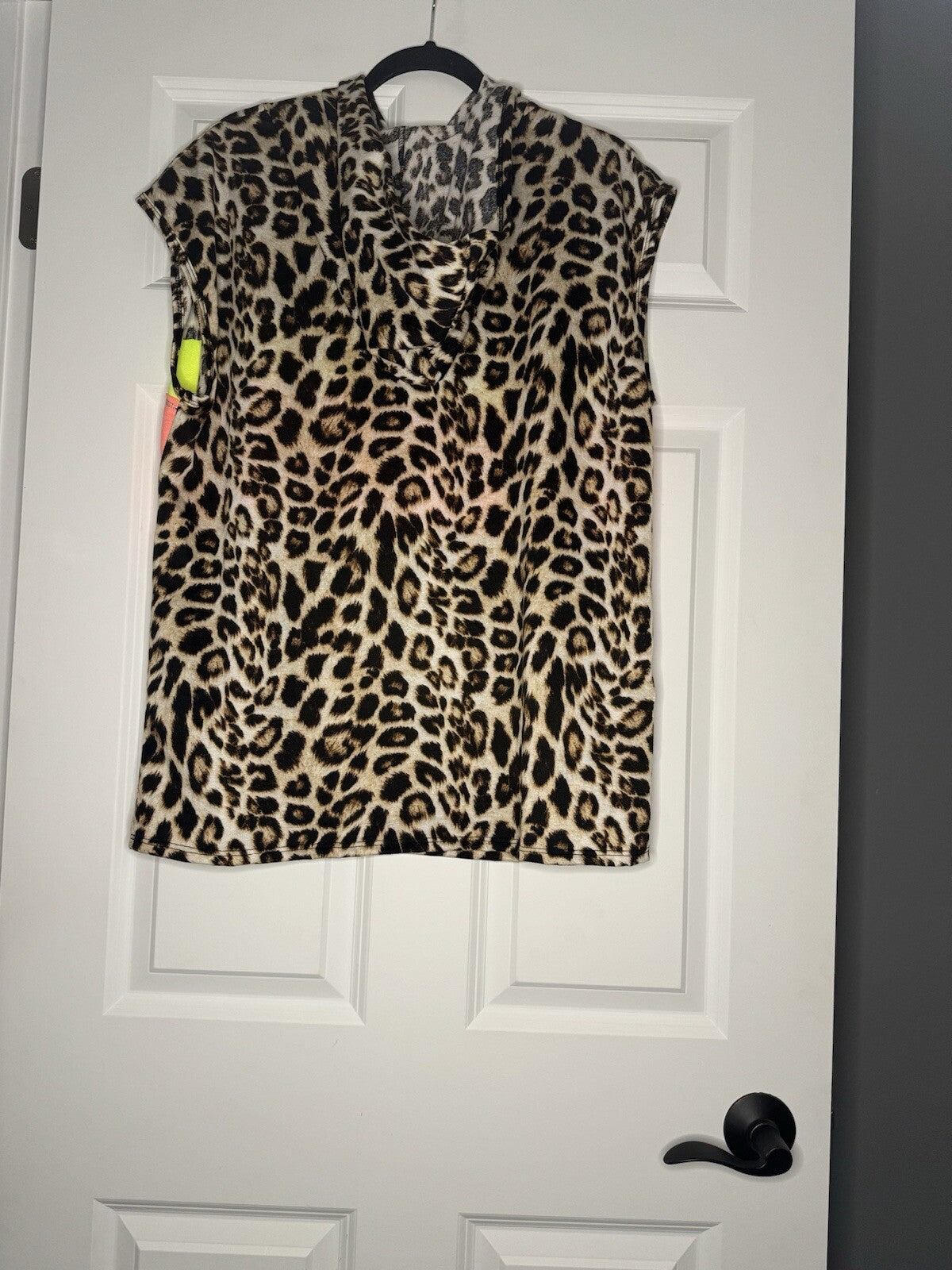 Bibi Xl Hooded Sleeveless Sweatshirt Neon Yellow Pink Orange W Black Brown Anima