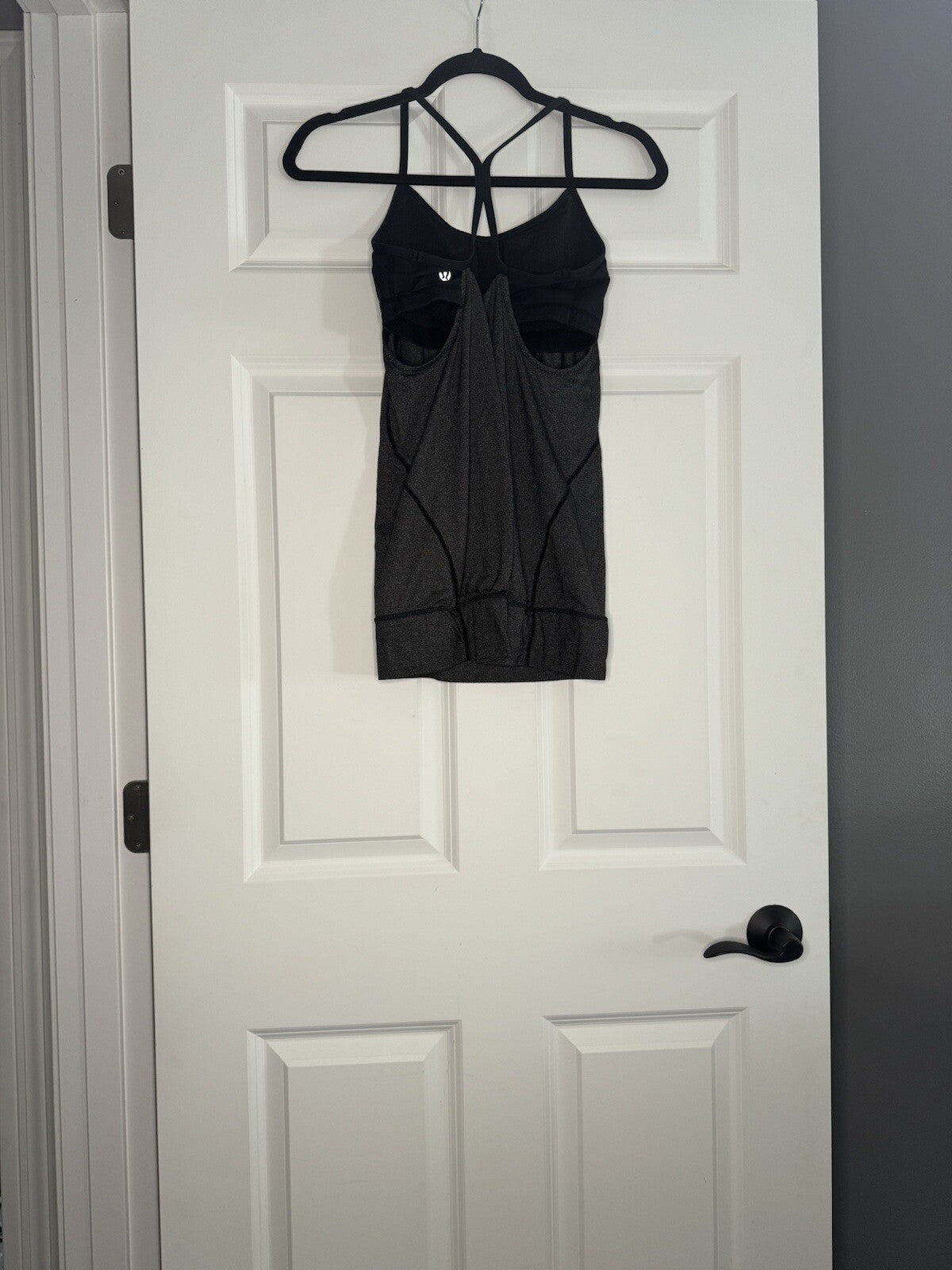 Lululemon Tank Size 4 Charcoal W Black Trim Straps Built In Bra No Padding