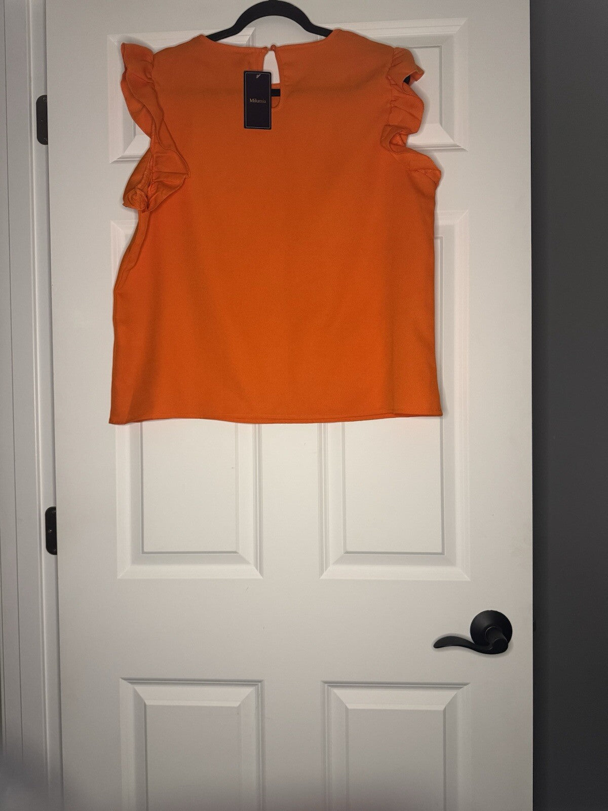 Milumia Short Sleeve Ruffle Blouse Xl Orange Nwt
