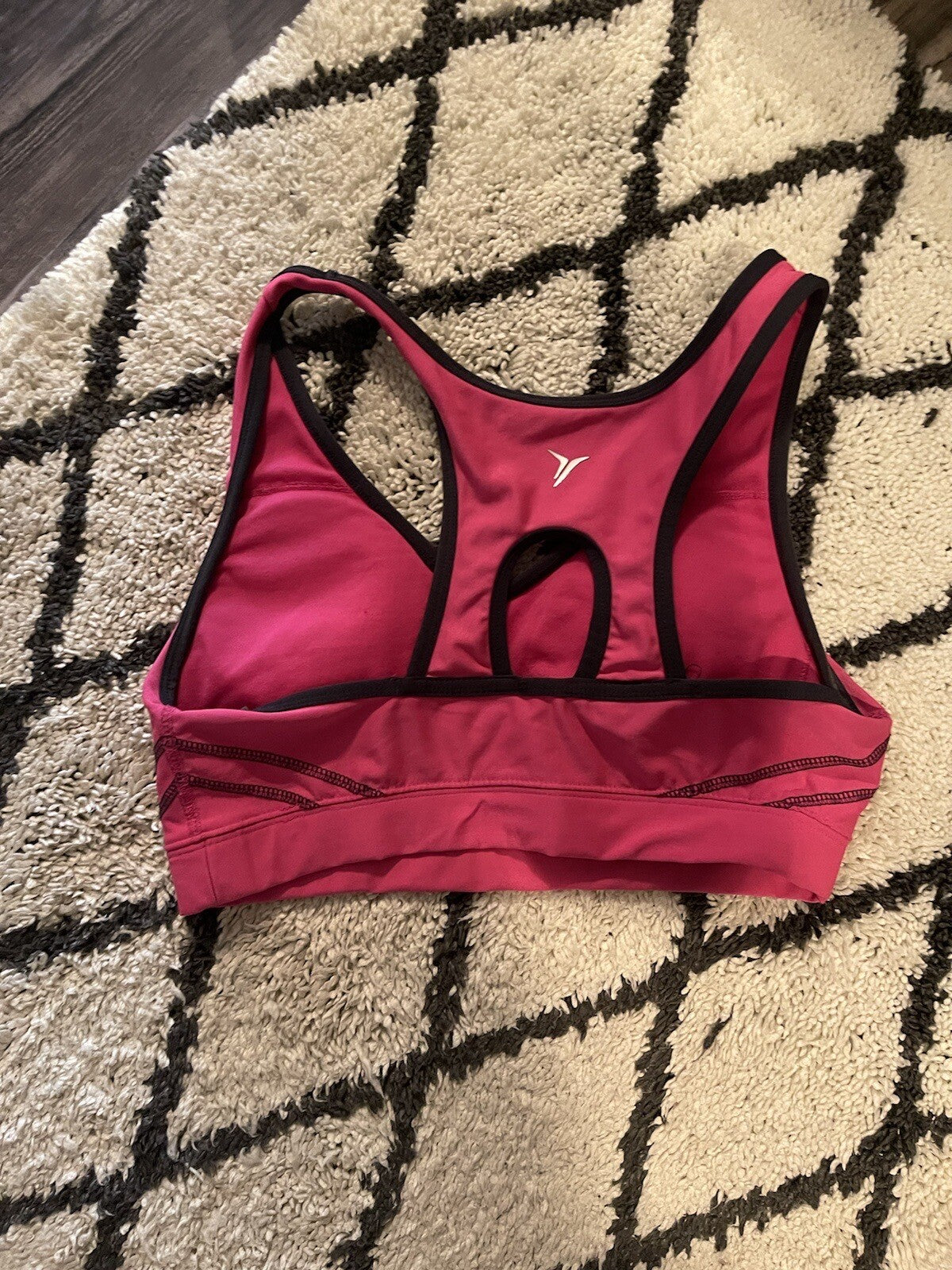 Old Navy Active Sports Bra Pink W Black Trim
