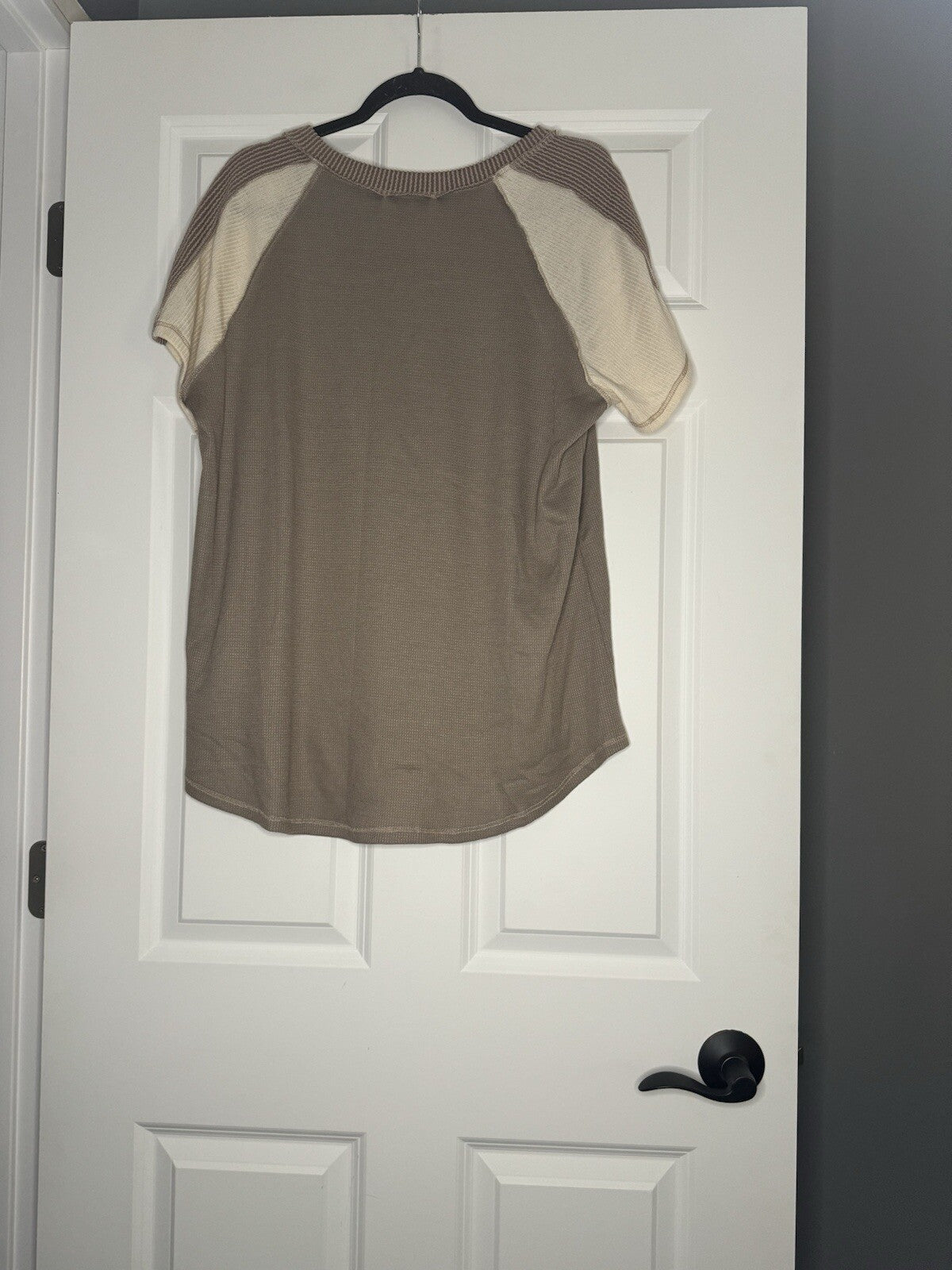 Lovely Melody Short Sleeve Top Xl Taupe Cream Brown