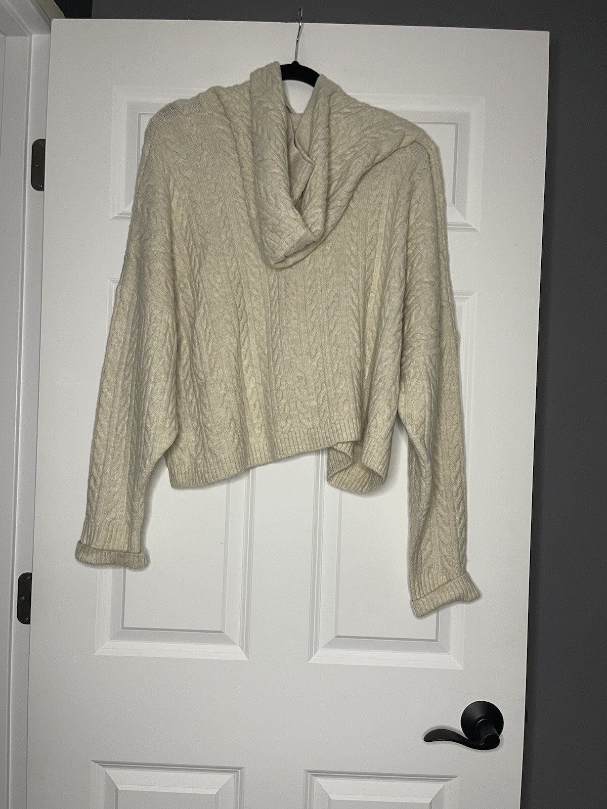 Express Hooded Sweater Xl Beige Knit New With Tags