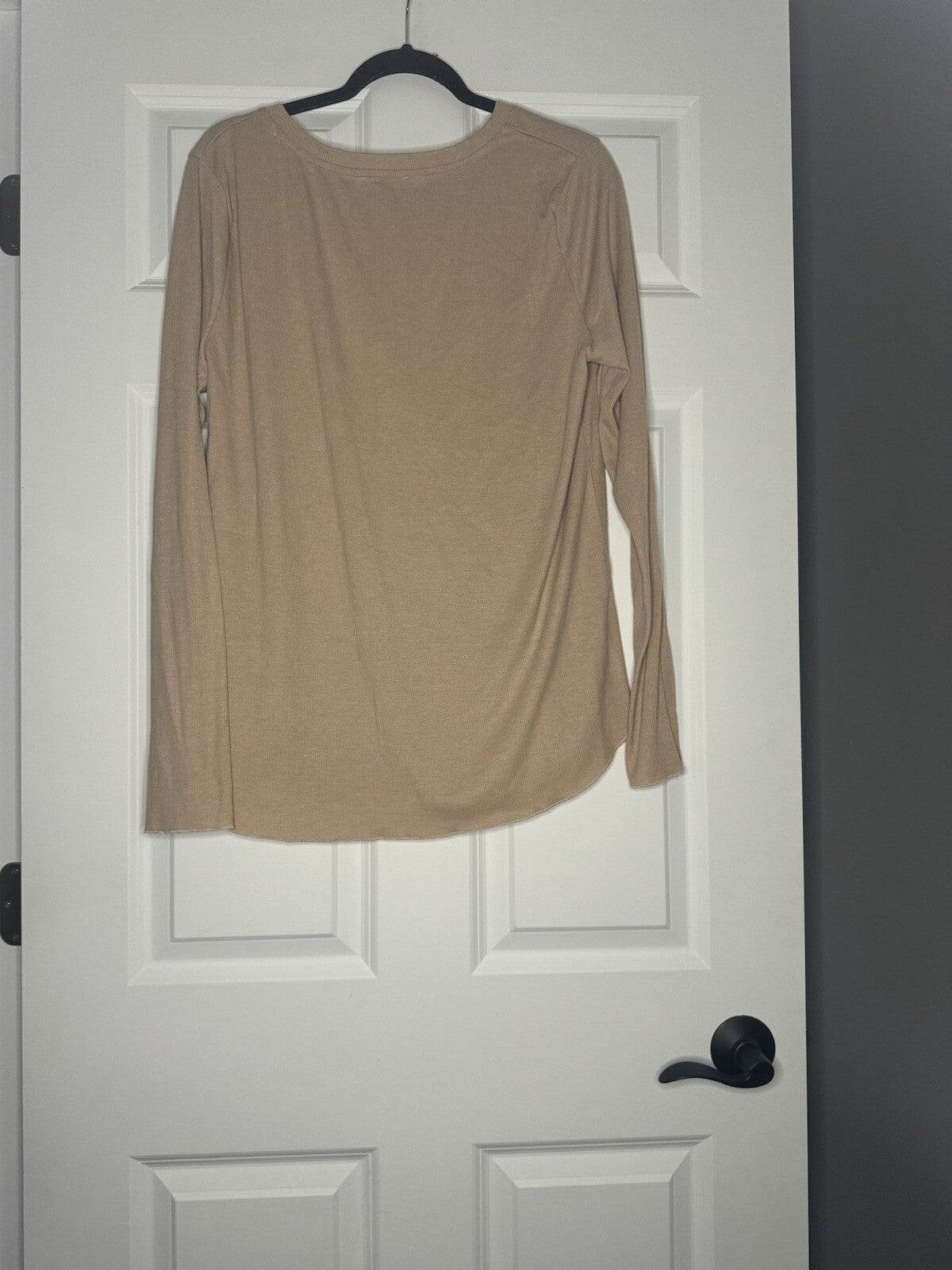 Ps Love Long Sleeve Tan Blouse Ribbed Xl