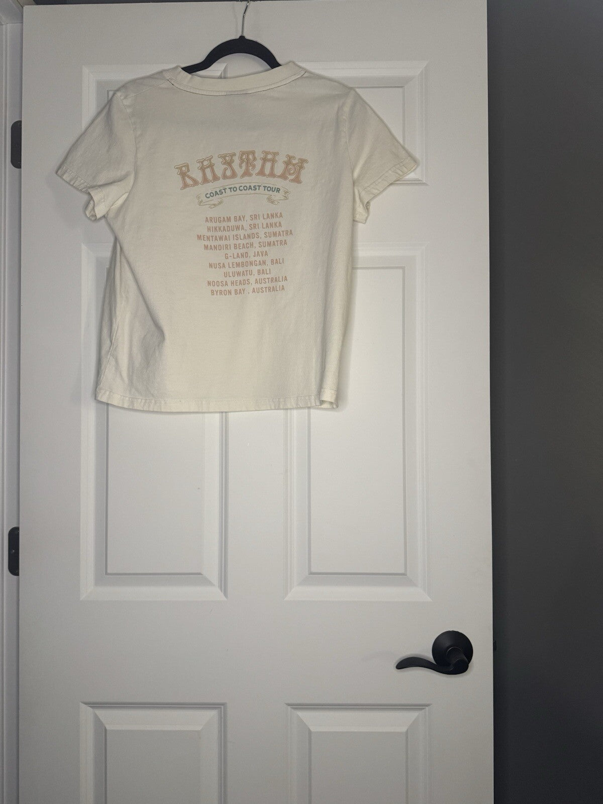 Rhythm Vintage Coast To Coast Tour T Shirt Medium Cream W Multi Graphics