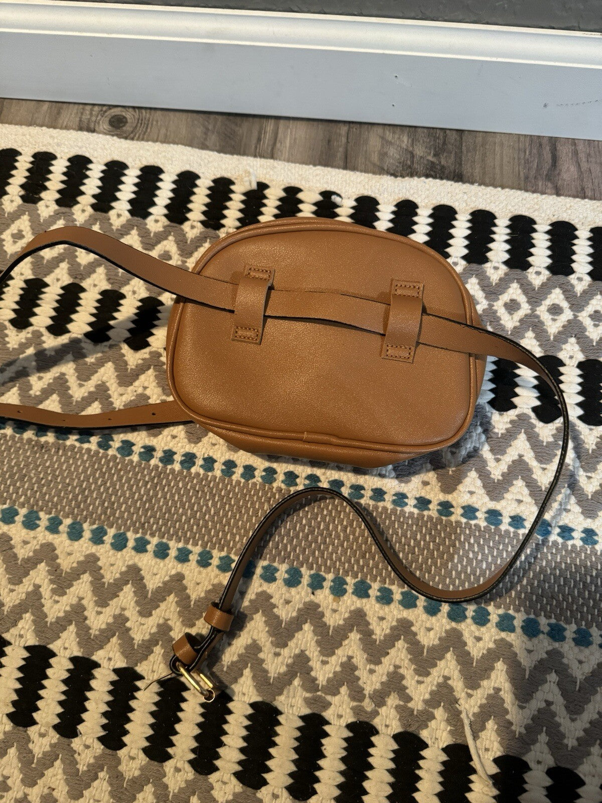 Unbranded Straw Belt Bag Brown Nwt