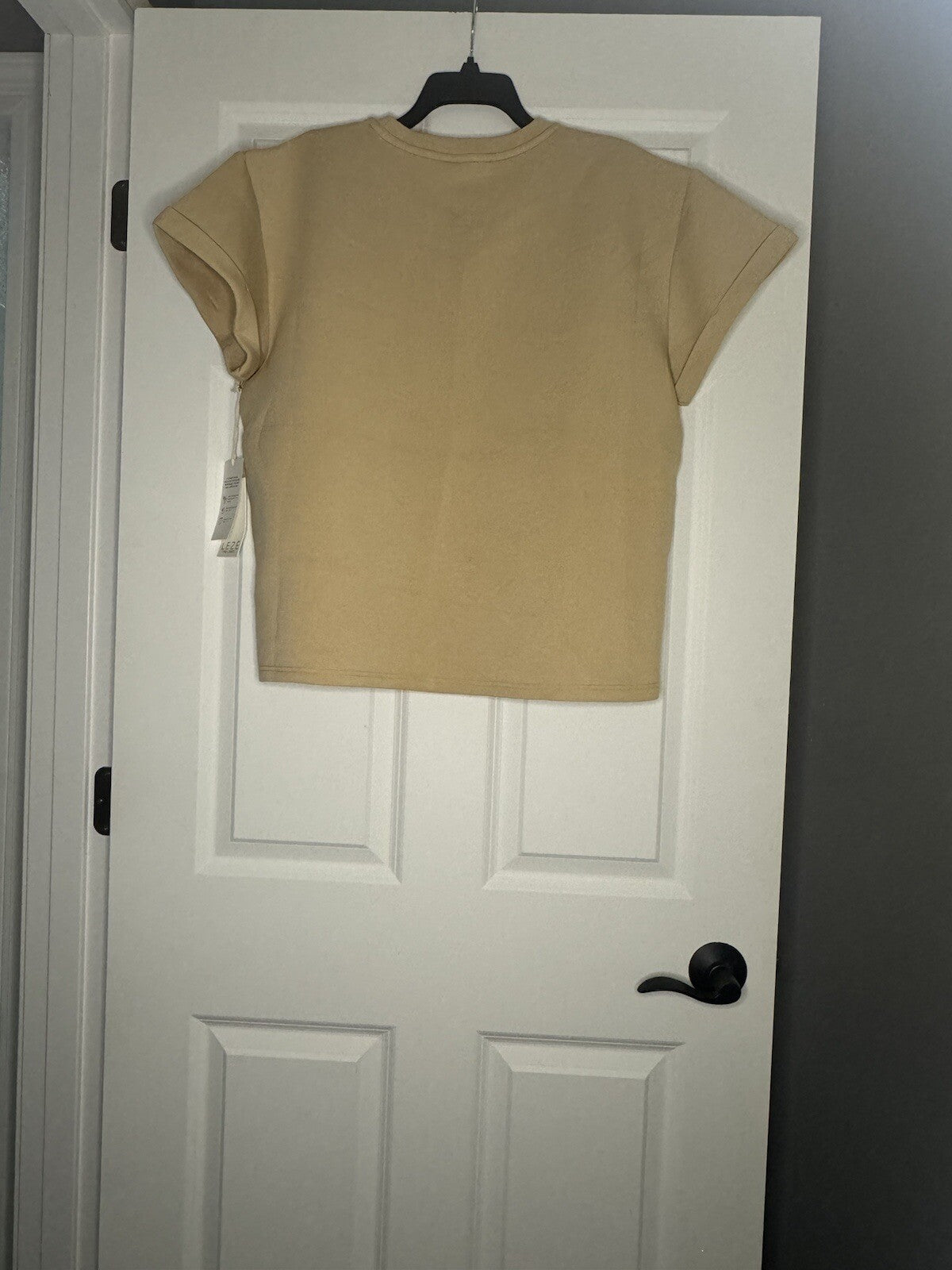 Leze The Label Short Sleeve Top Beige Xl Nwt