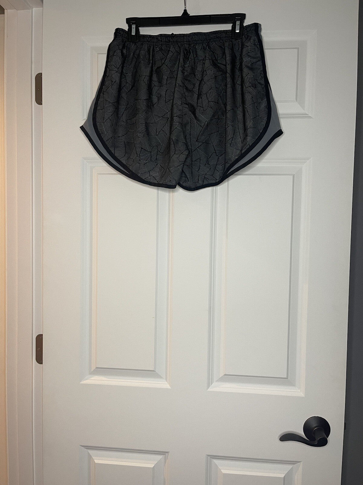 Nike dri fit shorts with liner black and gray print