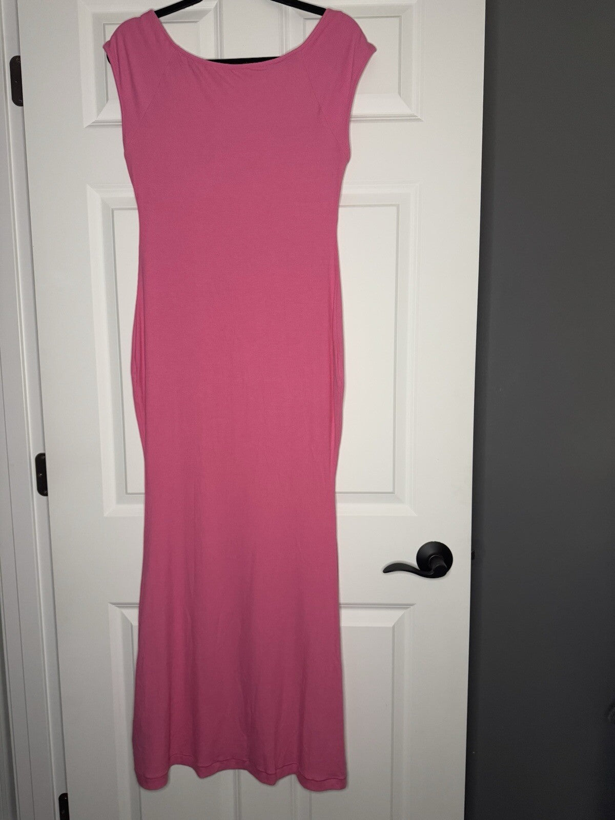 Pumiey Short Sleeve Dress Pink Ribbed Xl