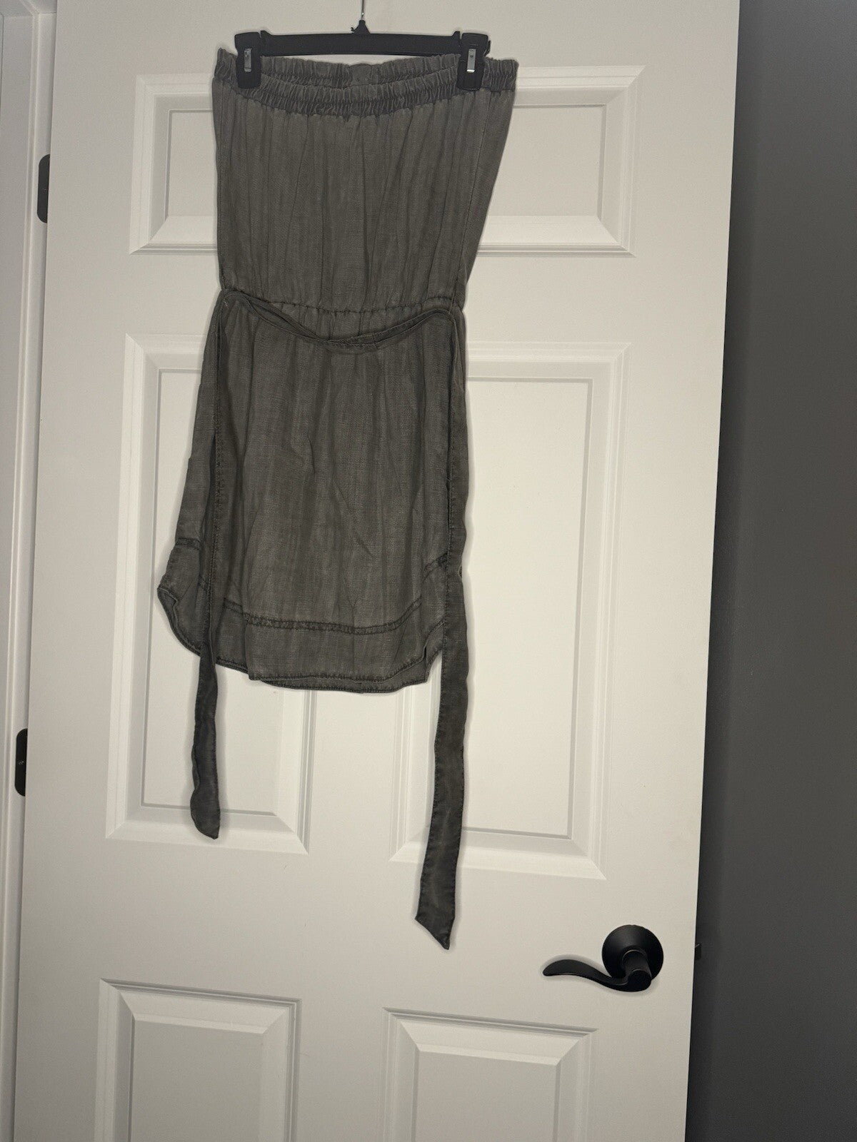 Bella Dahl Strapless Dress W Belt Small Gray With Pockets