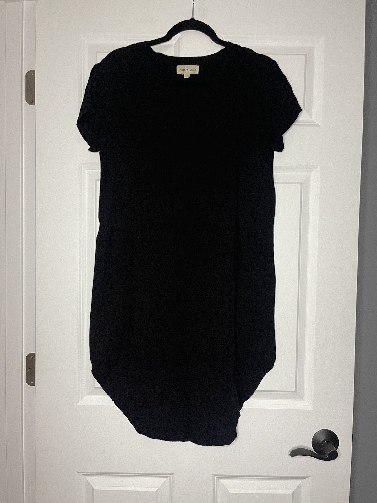 Cloth and stone short sleeve black dress small black