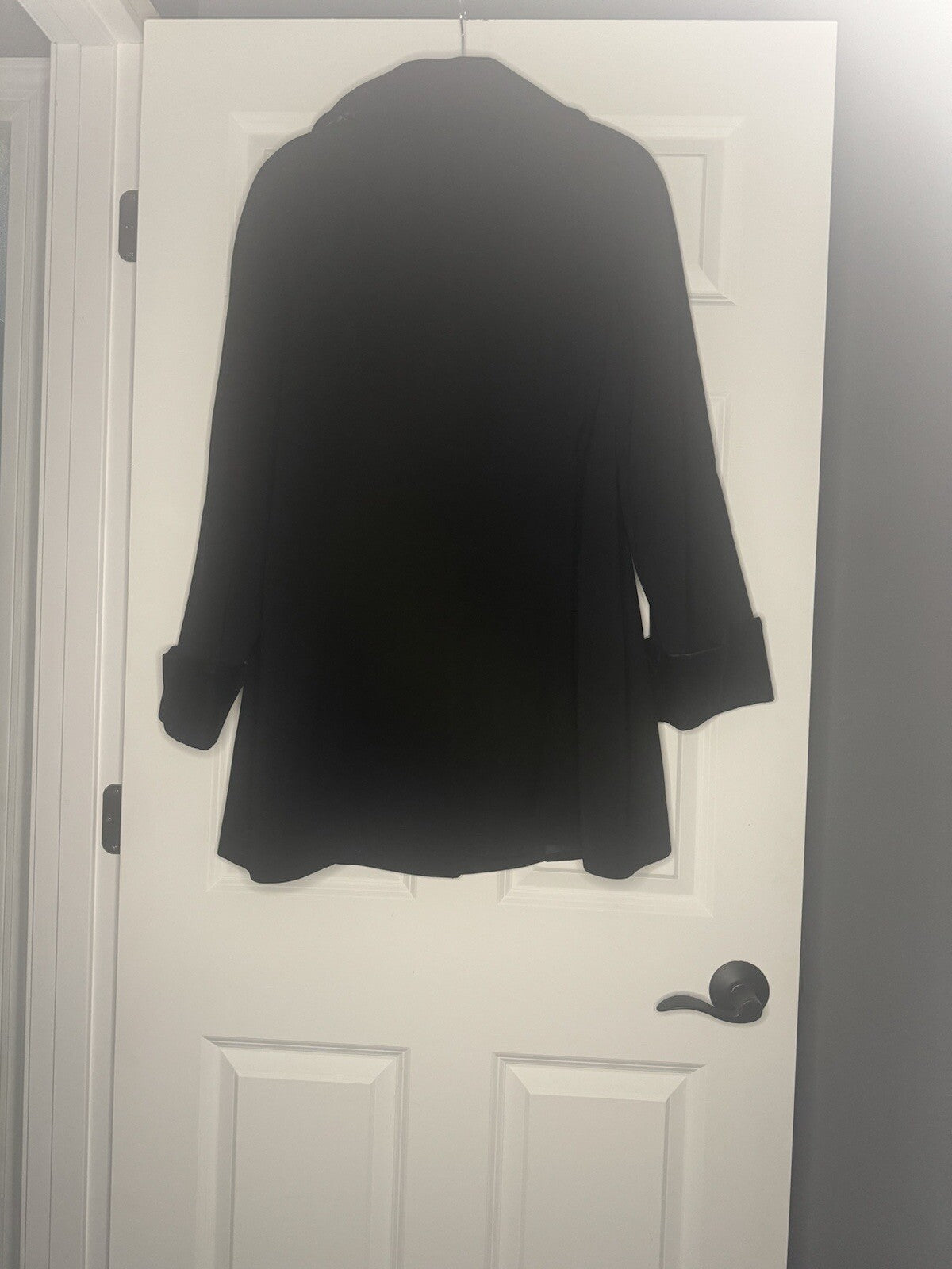 London Fog Coat Large Black W Scarf To Go With Can Be Removed