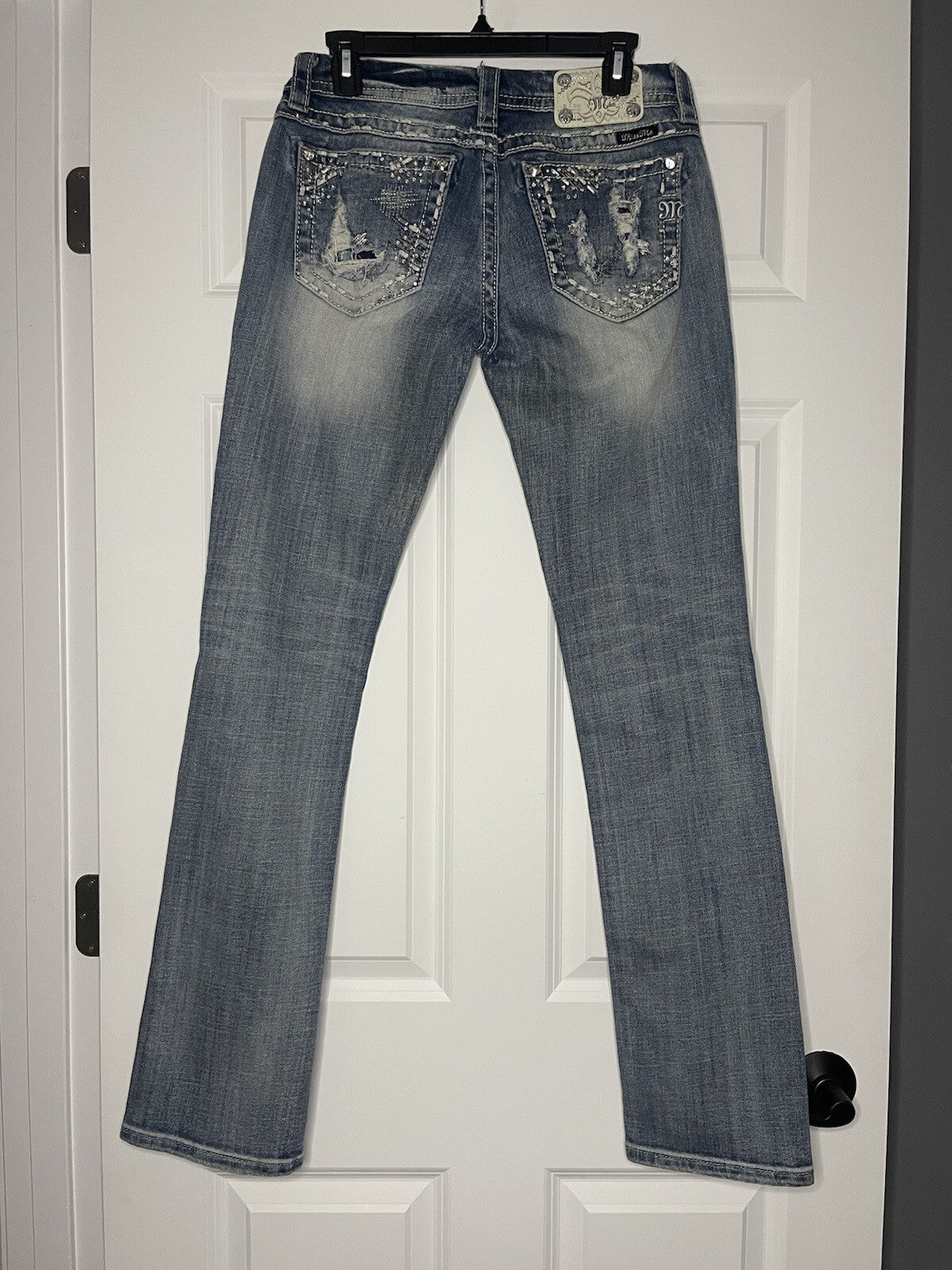 Miss me jeans size 28 signature straight blue style JE8383TL