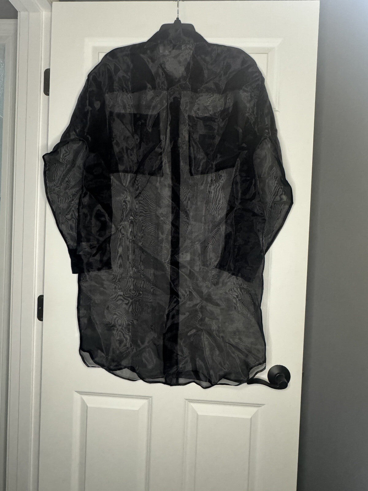 Gstq Sheer Tunic Button Up Xl Brand New