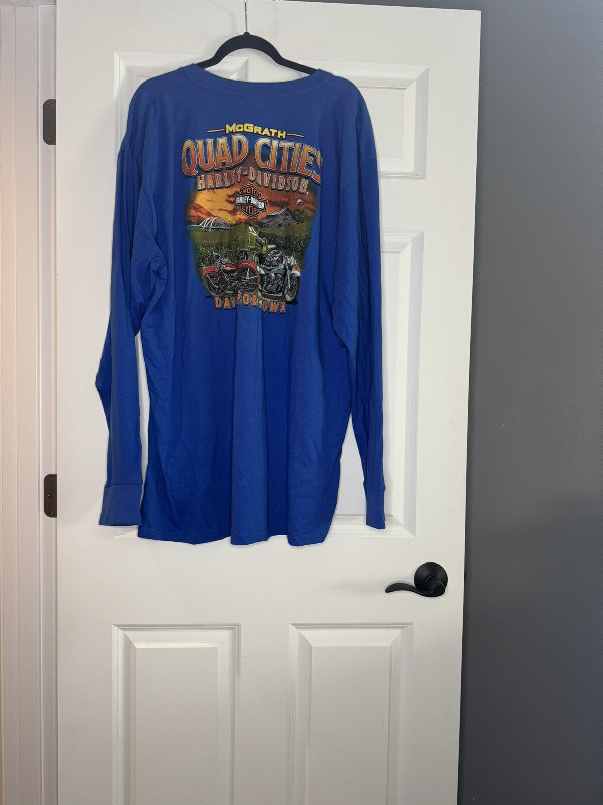 McGrath Harley Davidson Davenport Long Sleeve Shirt 5x Blue Multi Nwt