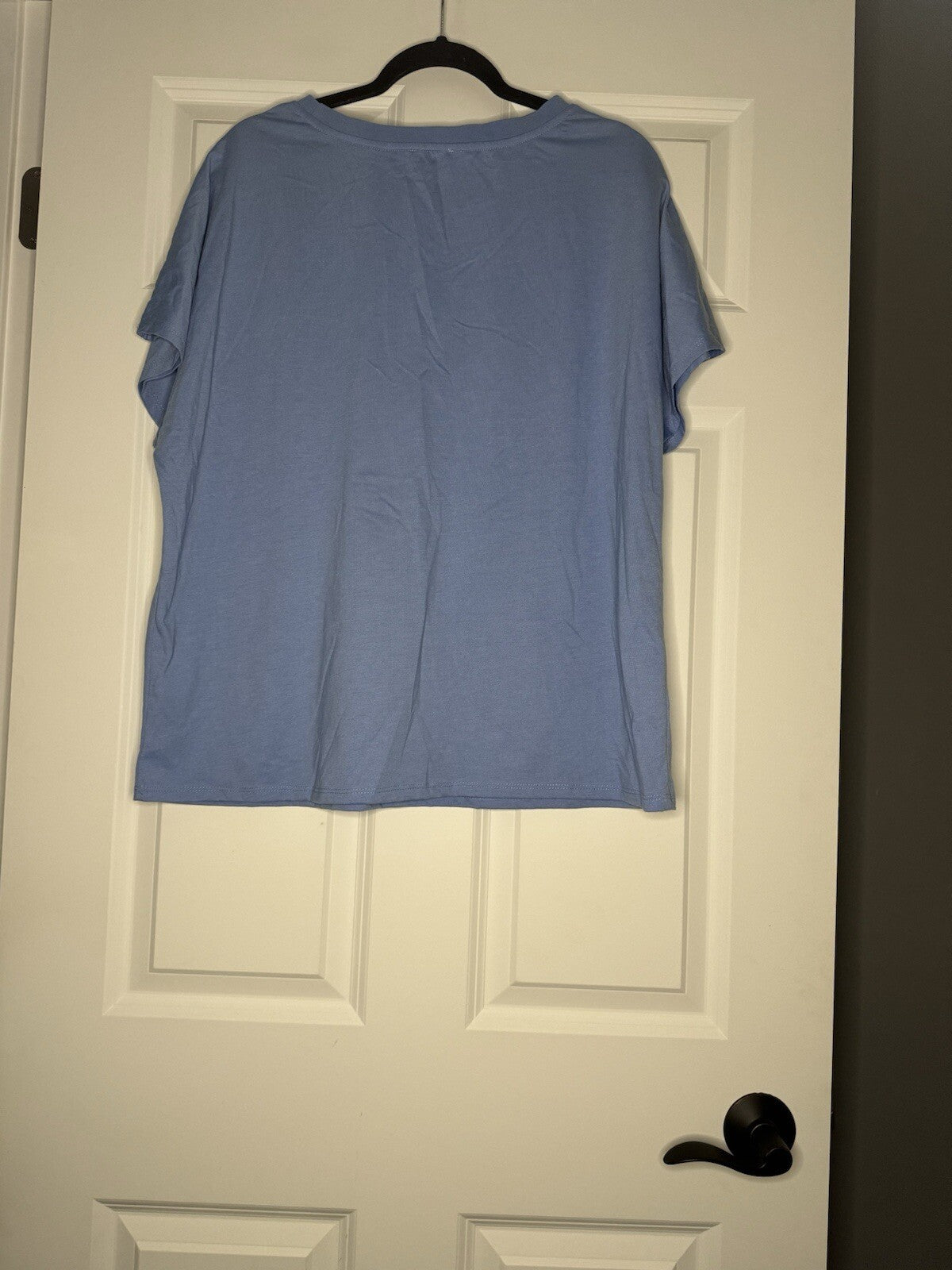 Bibi Short Sleeve Blouse Xl Blue W Beading Decor