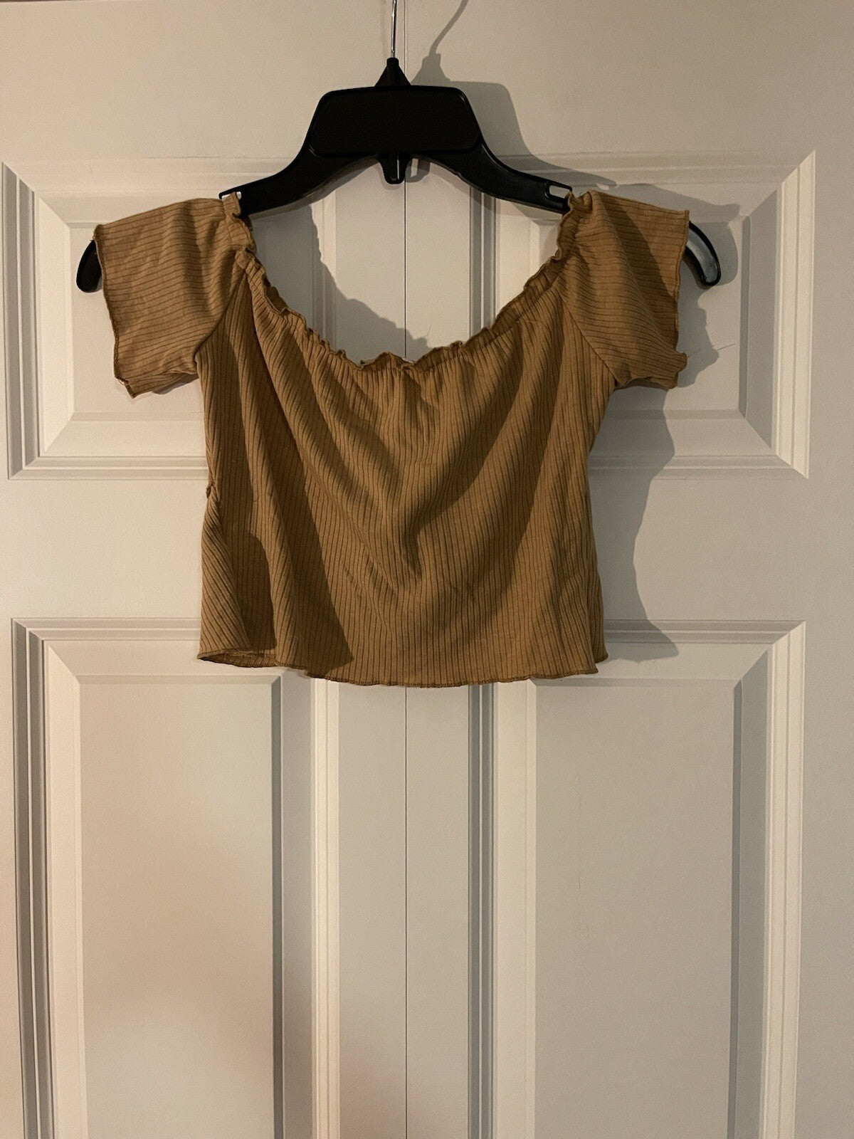 Bear Dance short sleeve crop top ribbed medium brown