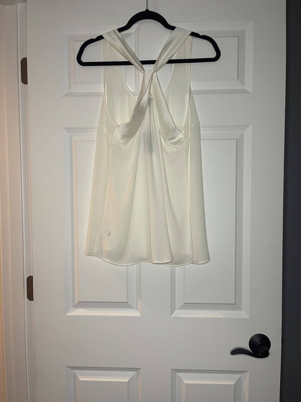 Express sleeveless blouse ivory straps twist in back medium NWT