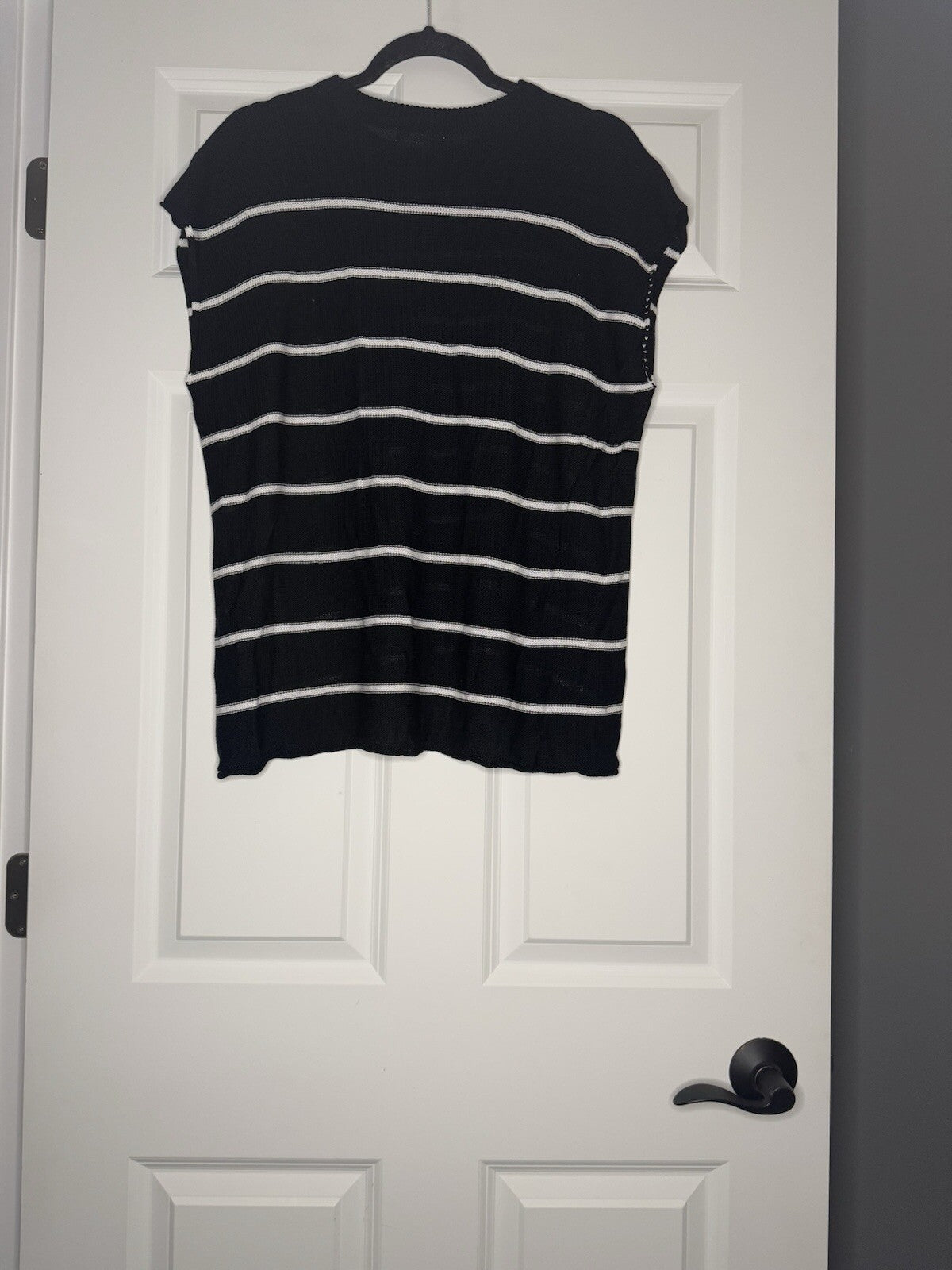Zeagoo Short Sleeve Sweater Xl Black White Stripe