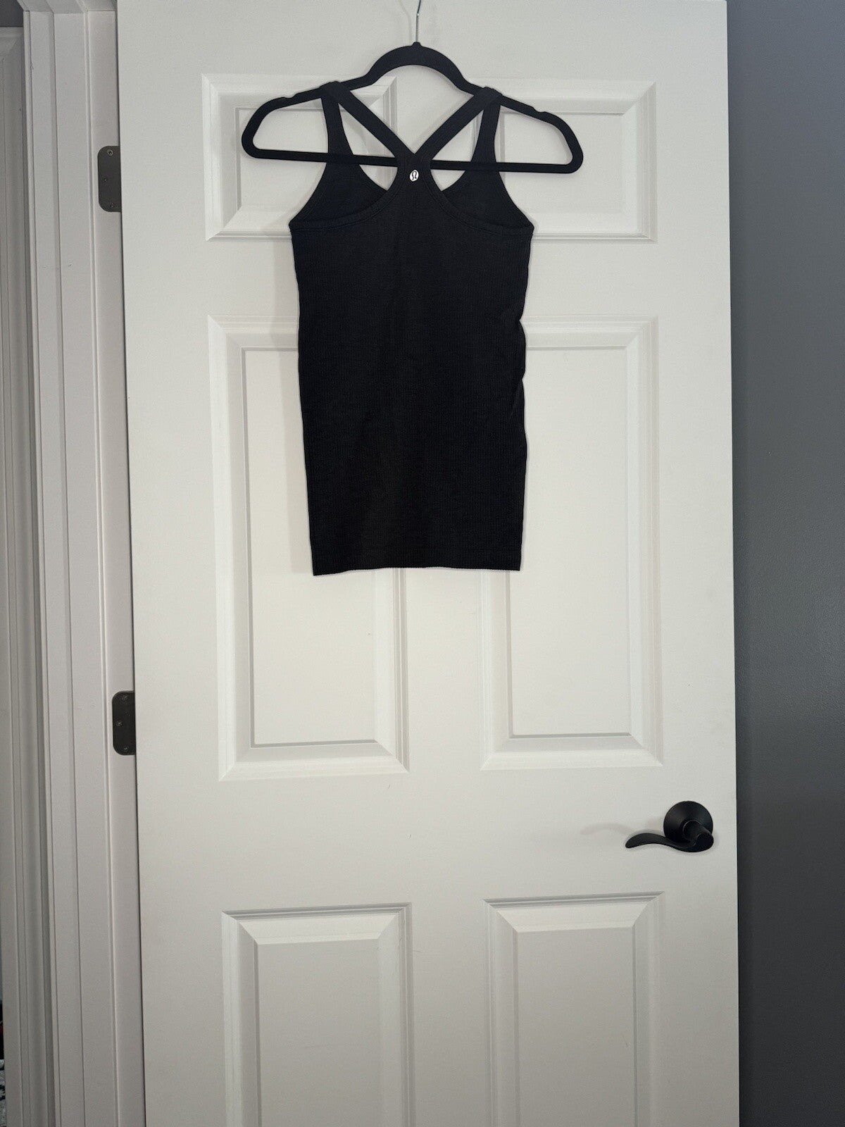 Lululemon Charcoal Ribbed Racerback Size 4 Built In Bra No Padding