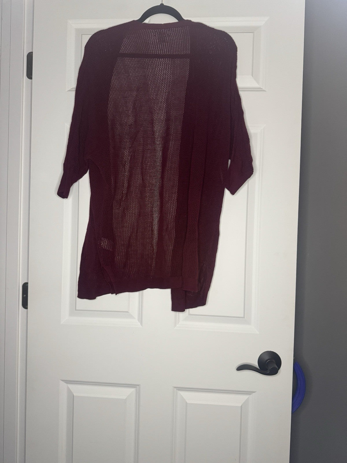 Old Navy Cardigan Mesh XS 3/4 Sleeve Maroon