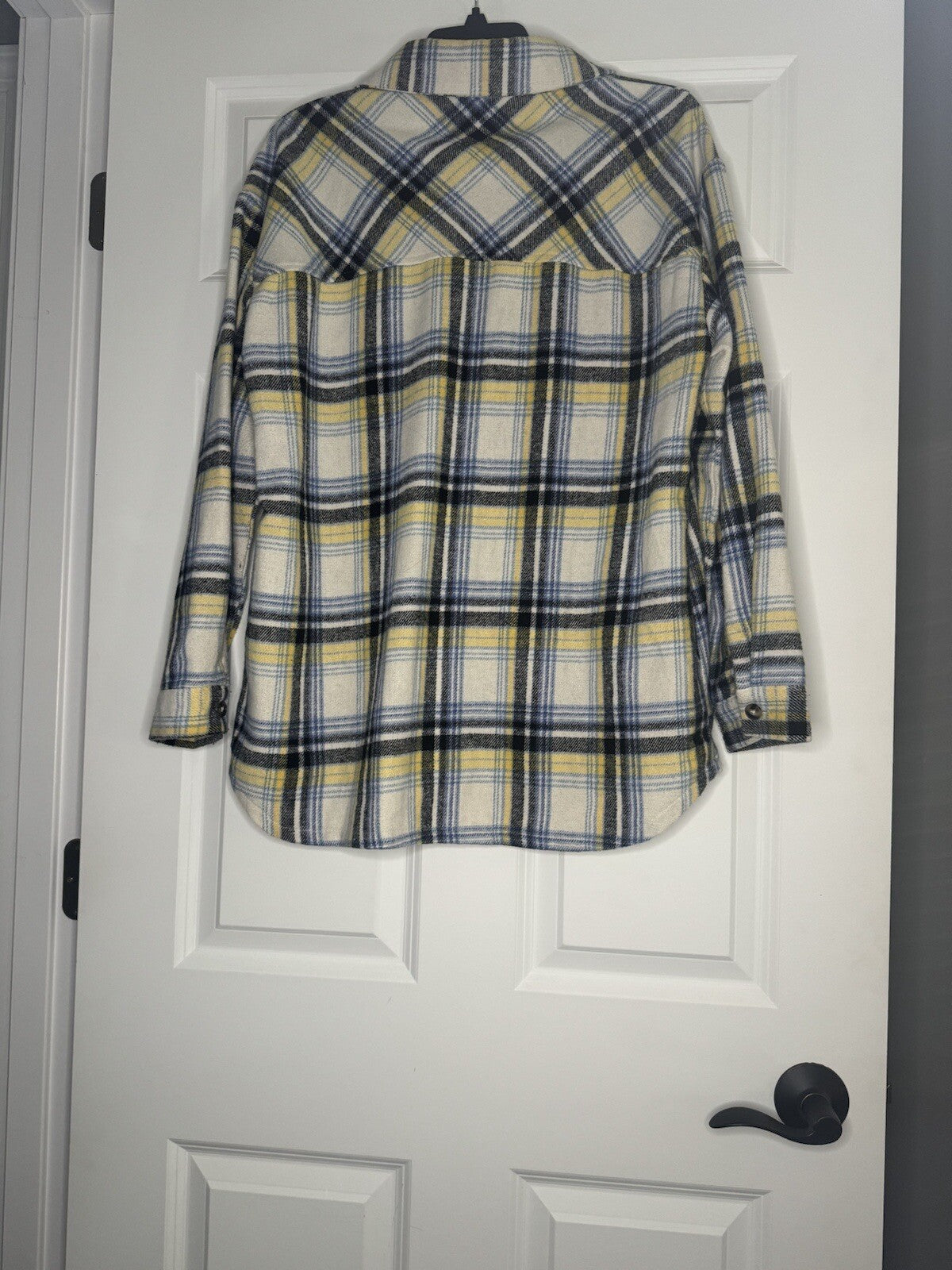 Ninexus S/m Button Up Shacket Blue Yellow Cream Small/medium