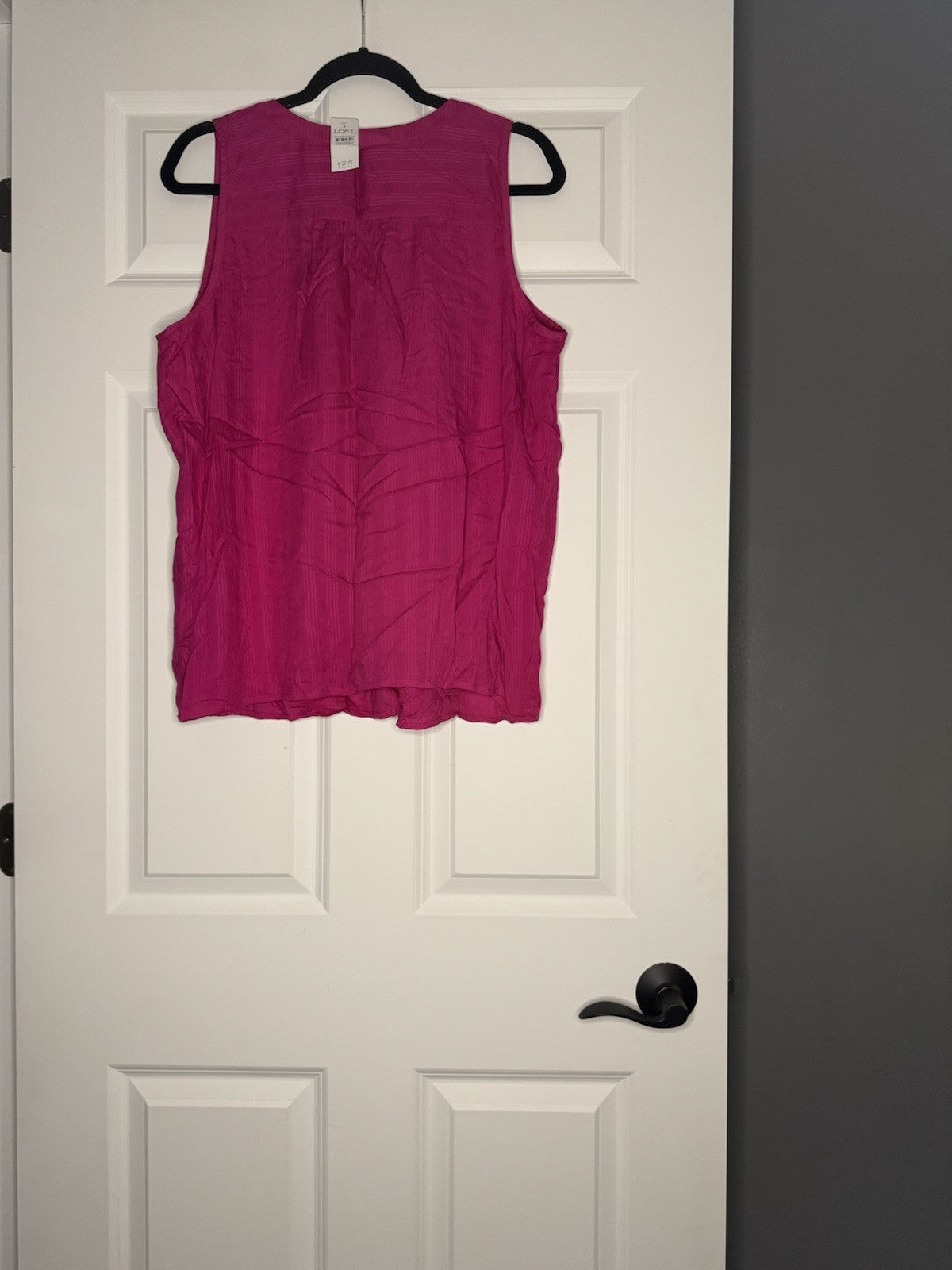 Loft Sleeveless Blouse Pink Stripe W Decor Buttons Large Nwt