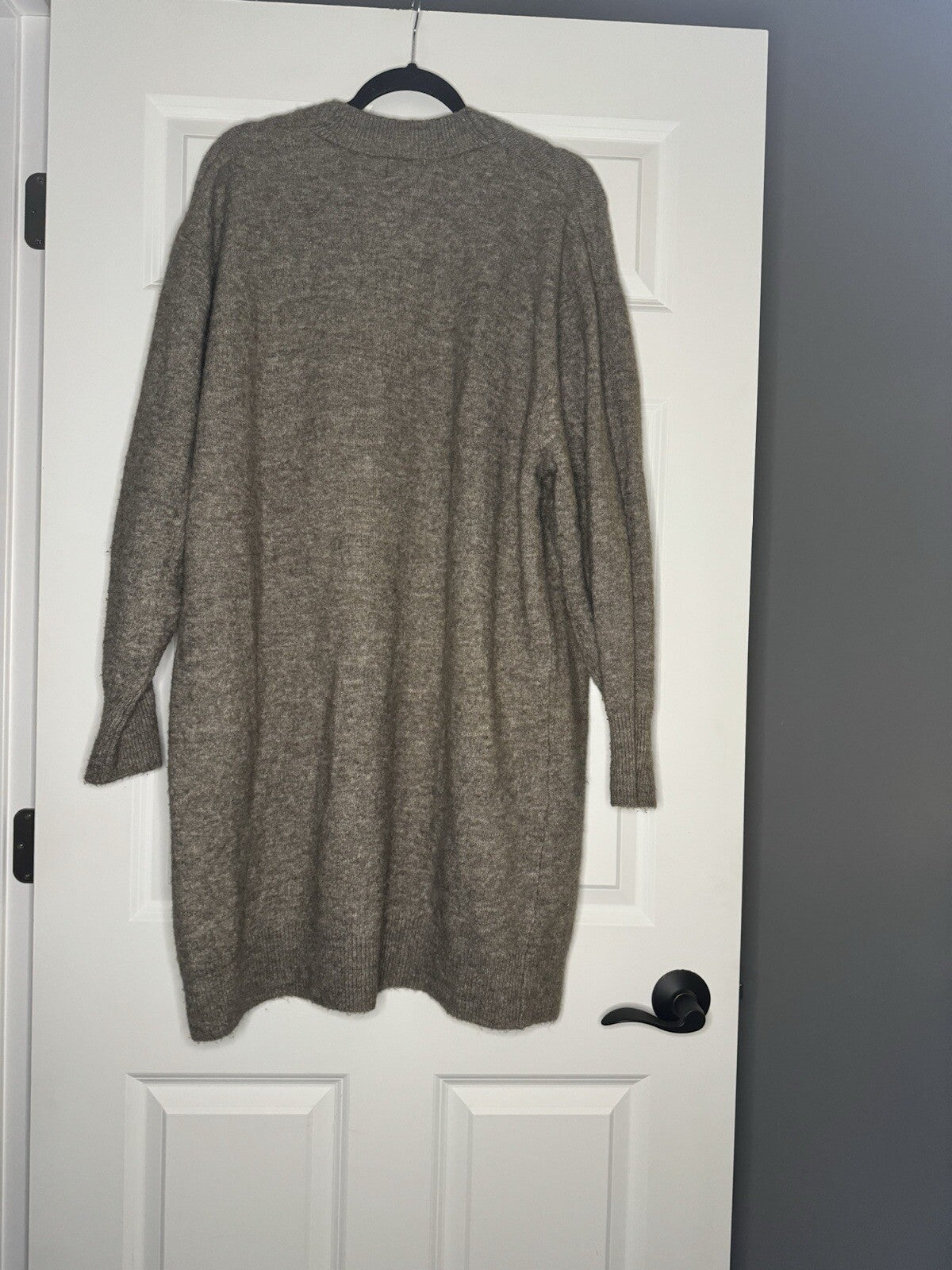 Hm Long Cardigan Sweater Large Brown Heathered