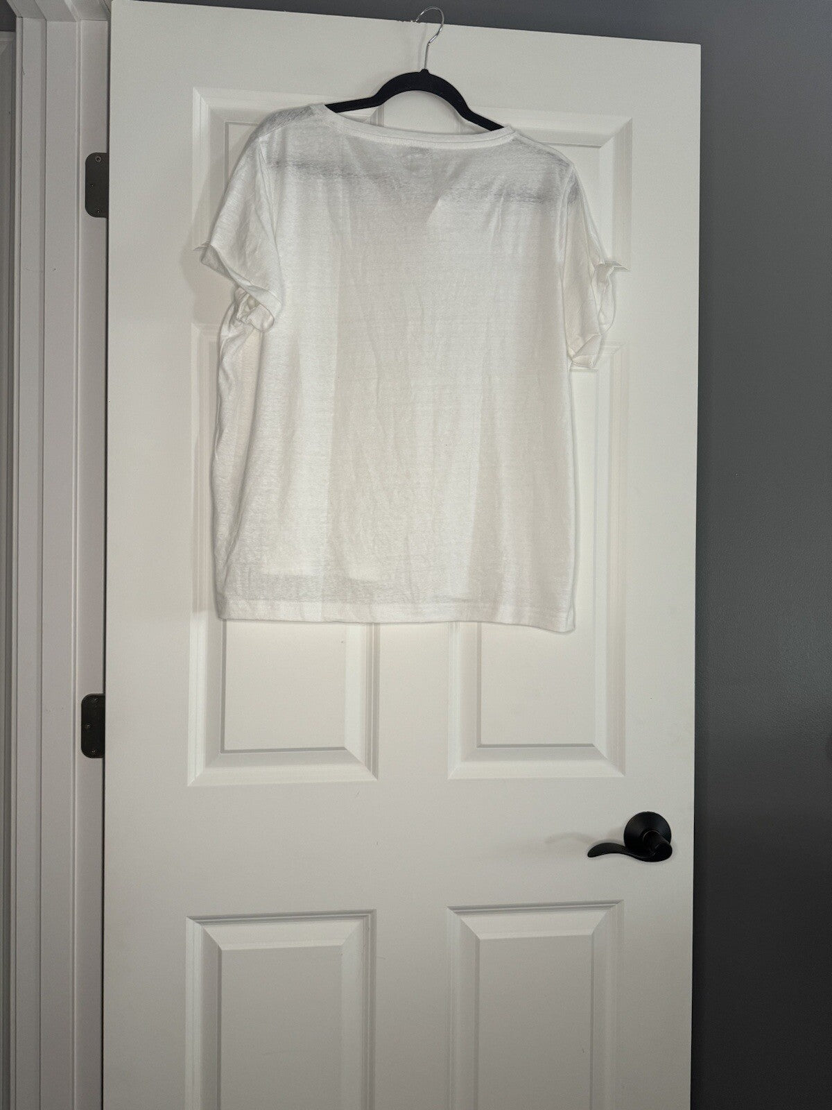 J Crew Short Sleeve Blouse Xl White T Shirt W Pocket Nwt