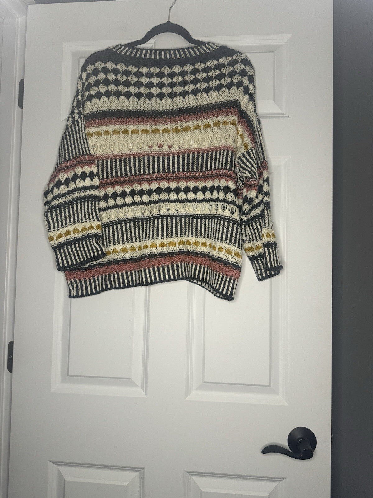 Gimmicks Knit Sweater Large Blue Cream Mustard Mauve