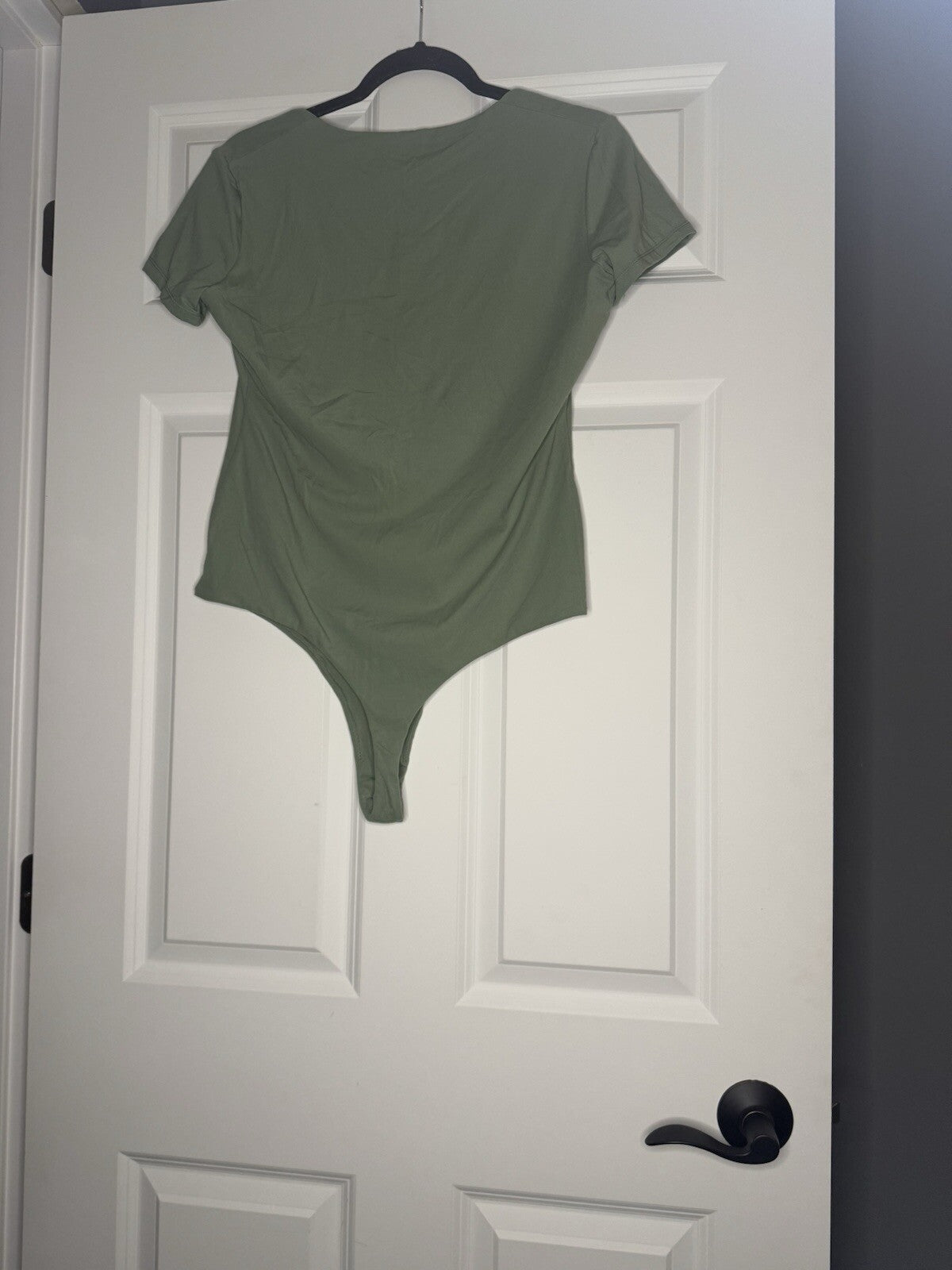 Pumiey Short Sleeve Square Neck Bodysuit Green Xl