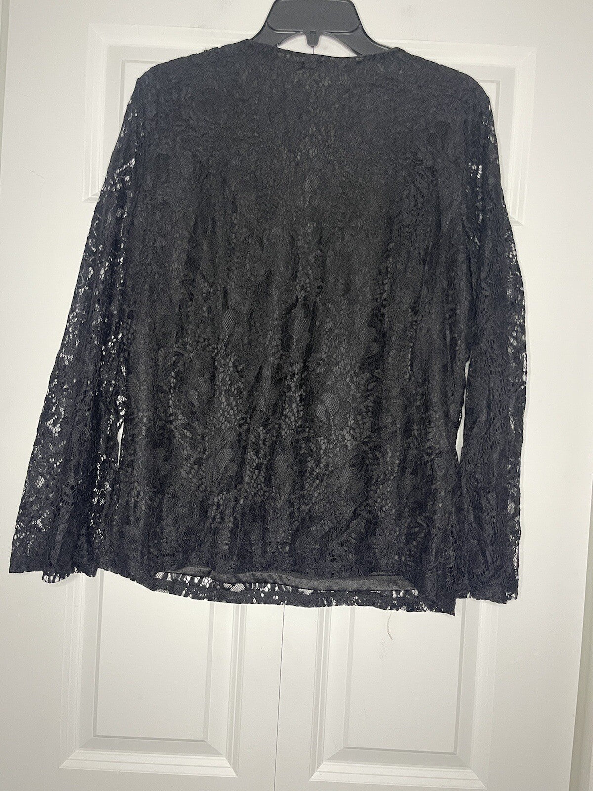 meaneor long sleeve lace blouse xl black nwt