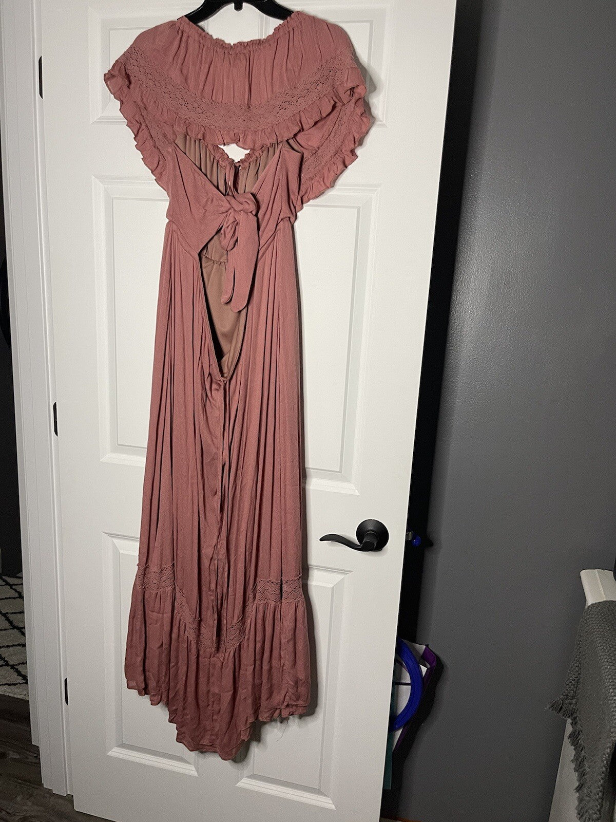 Listicle isabelle off the shoulder maxi dress medium mauve NWT