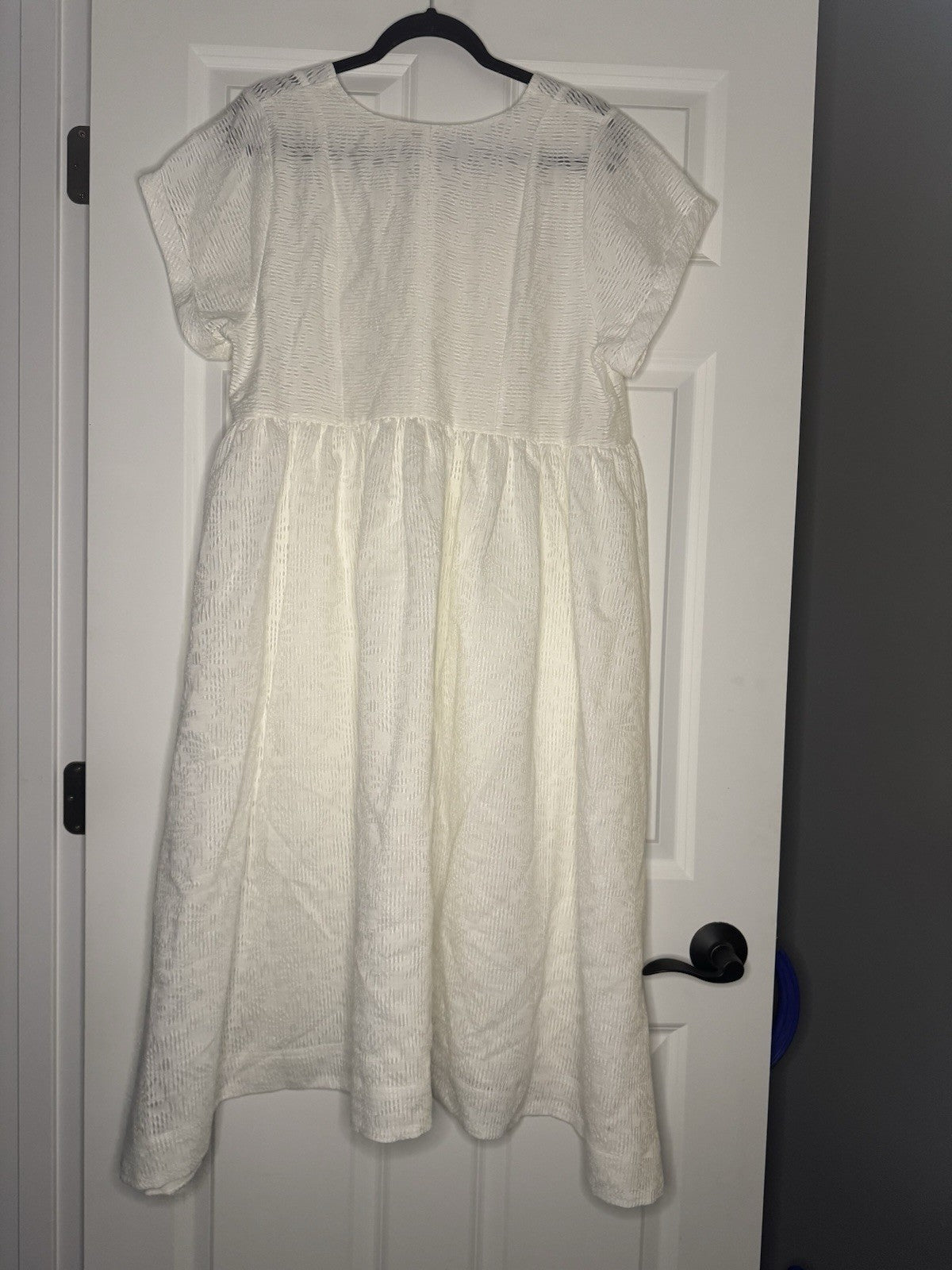 Levi Strauss Short Sleeve Dress XS White Textured Material